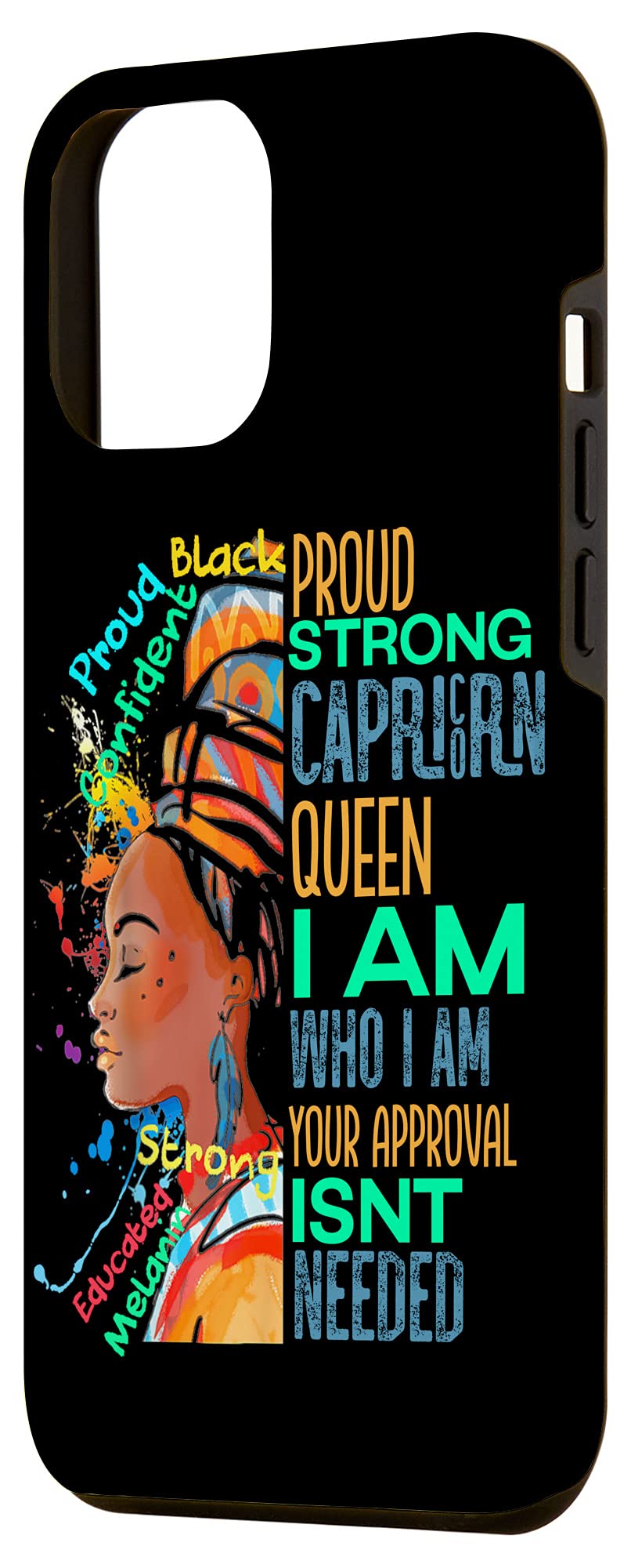 iPhone 12 Pro Max Case - Premium Protective Cover for Capricorn Zodiac Sign with African Queen Design | Perfect for Black History Month & Women's Empowerment | Durable Phone Case for Daily Use & Special Occasions