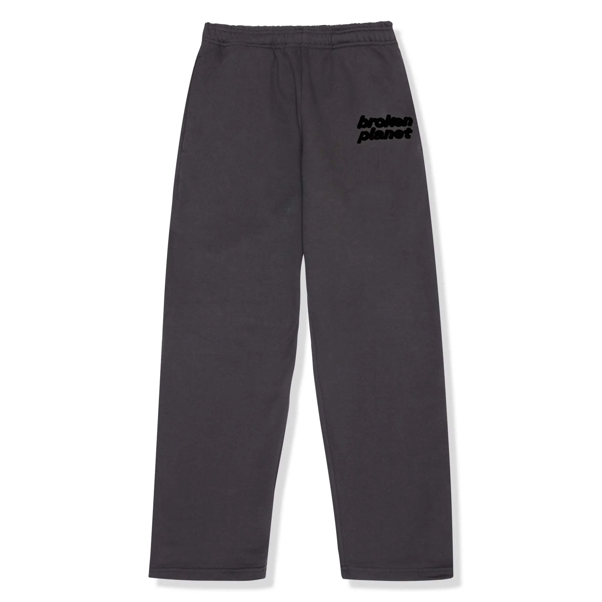 Broken Planet Straight Leg Soot Black Sweatpants for Men - Comfortable Joggers with Elastic Waistband - Perfect for Gym, Lounge & Casual Wear