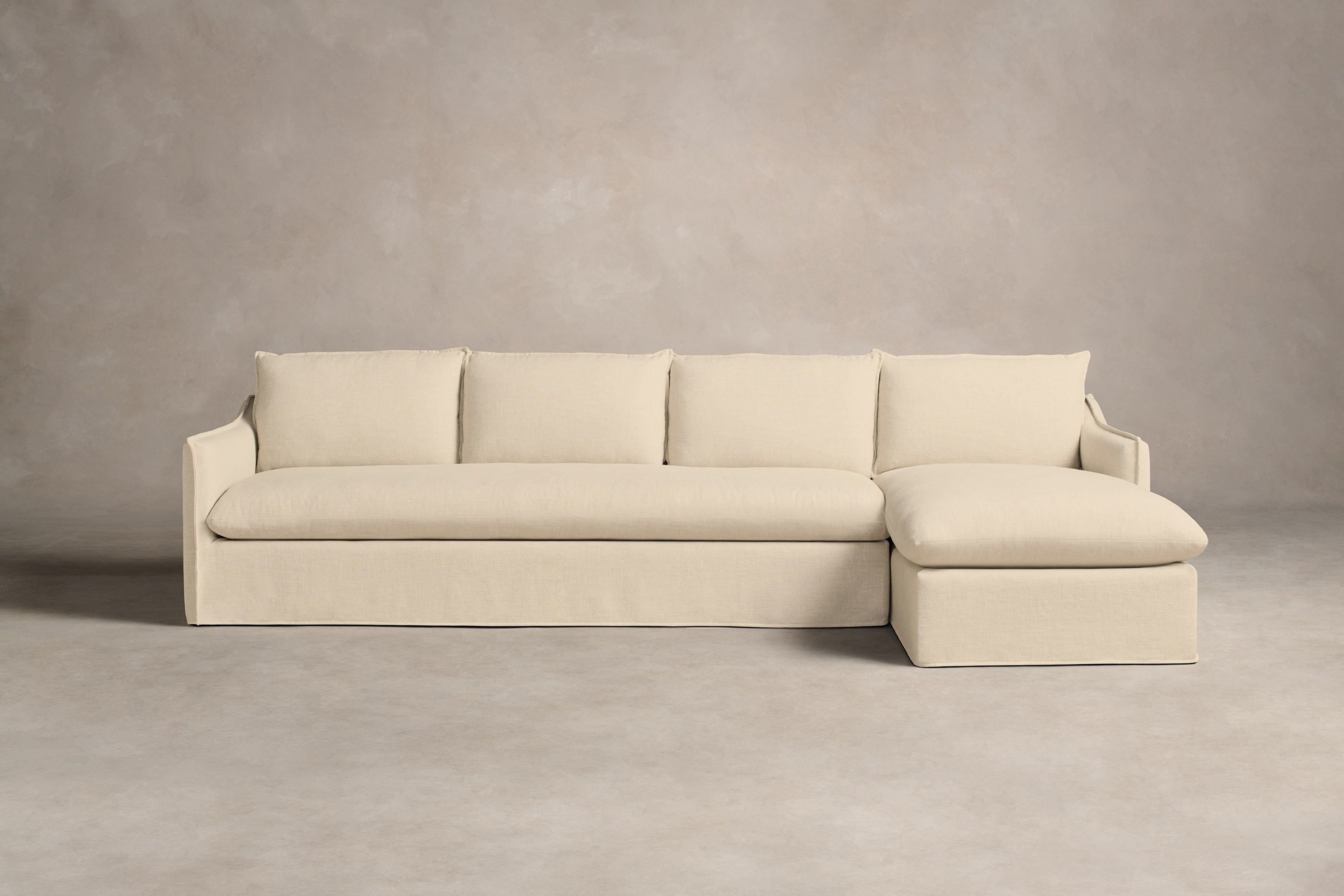 Dune Sectional Sofa with Performance Linen Weave Fabric - Modern Comfort for Living Room & Family Gatherings
