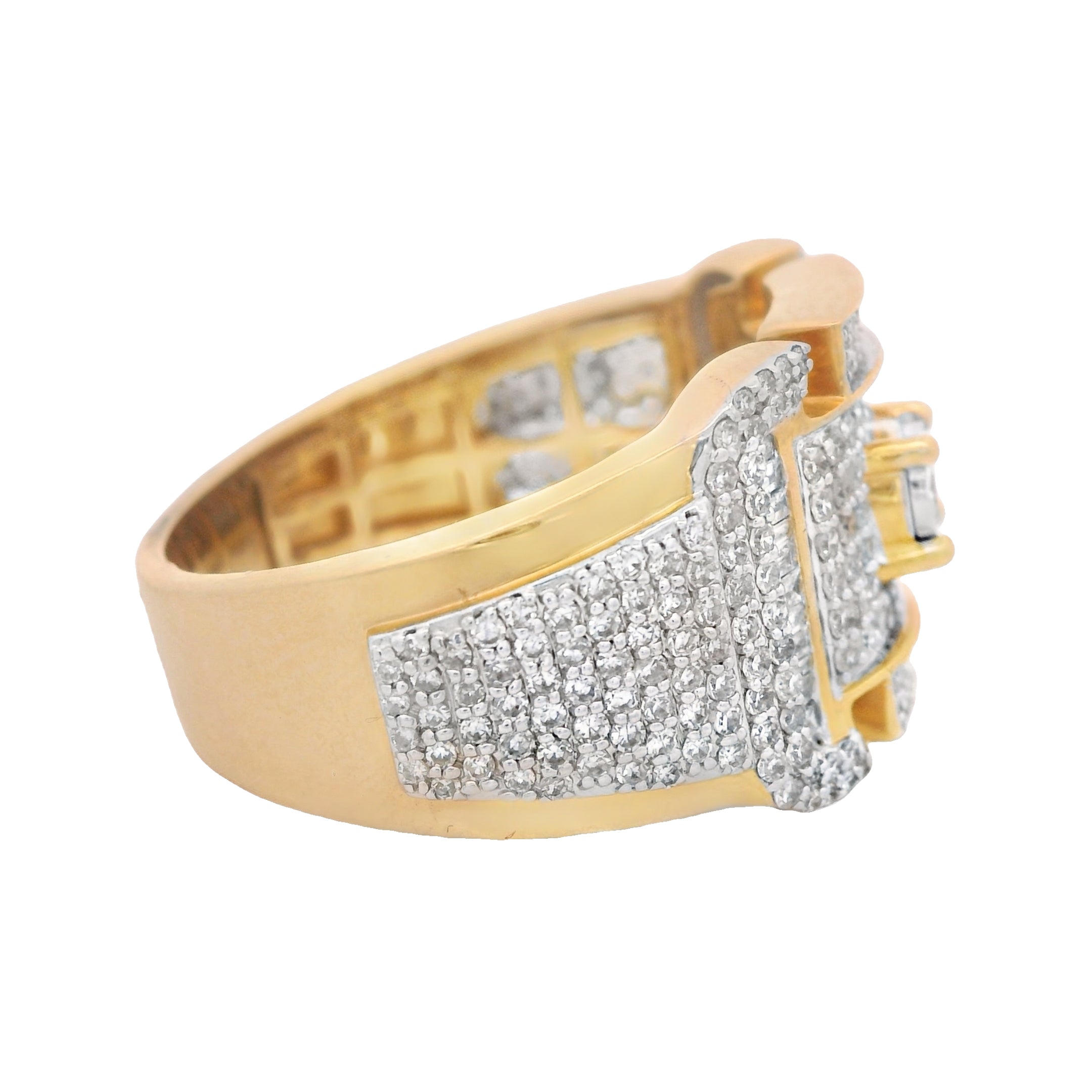 14K Gold Men's Rectangle Diamond Ring - Elegant & Durable Wedding Band for Men | Perfect for Engagement, Anniversary & Special Occasions | JTJ™ Jewelry