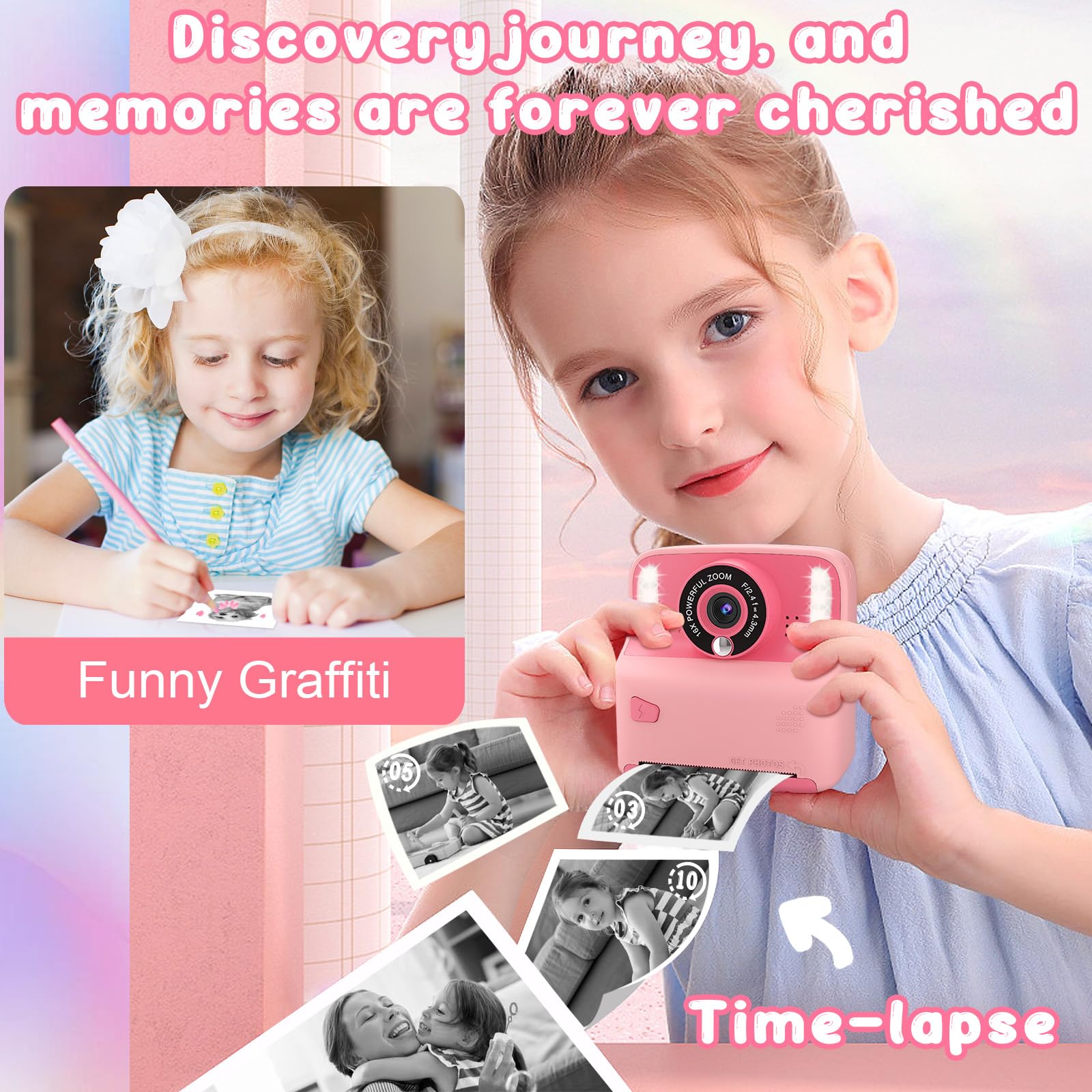 Instant Print Camera for Kids - Digital Camera with 2.4