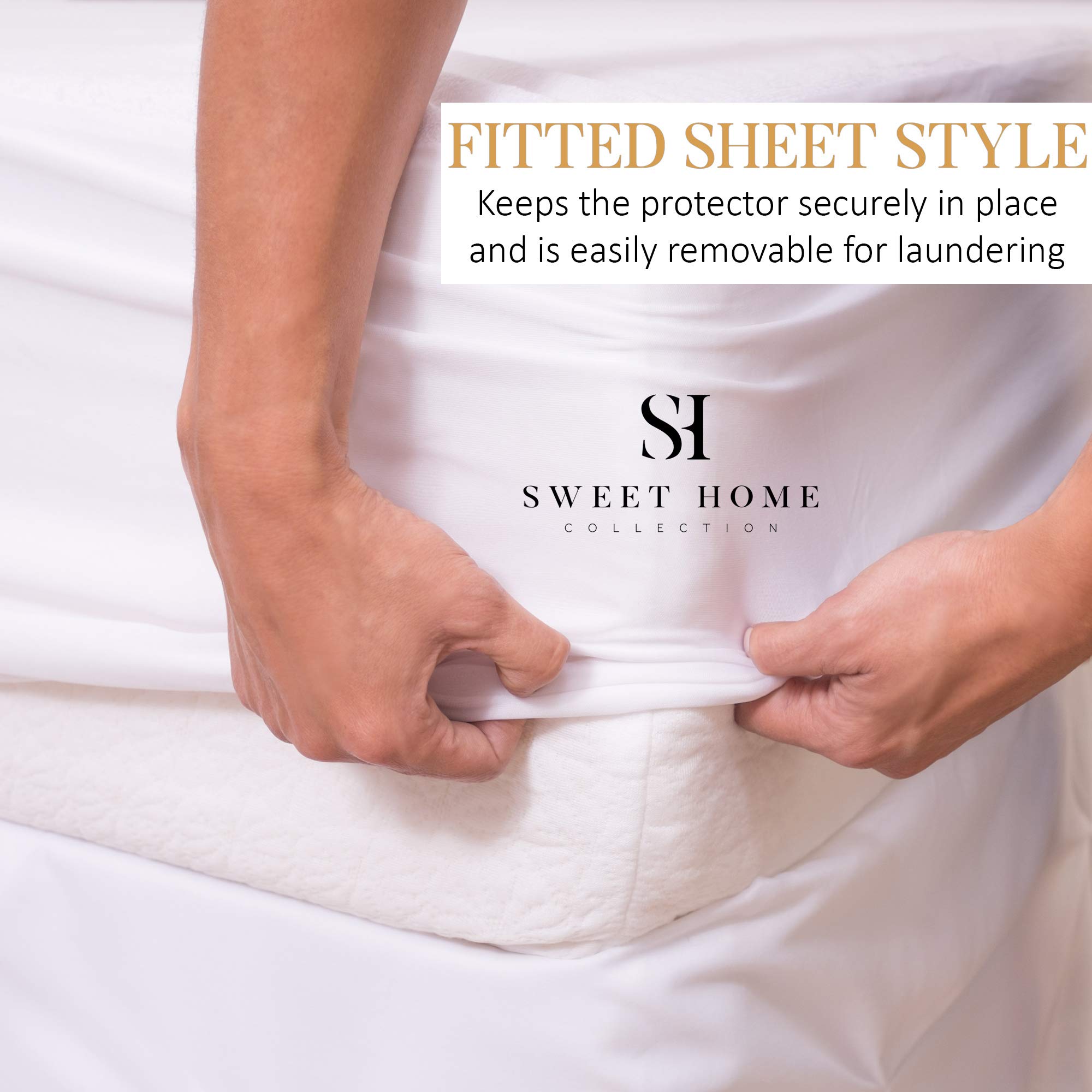 Premium Waterproof Mattress Protector Queen Size - Soft Cotton Cover with Membrane Back Coating - Protects Against Bedwetting, Stains & Allergens - Breathable & Hypoallergenic - White (Pack of 1) - Ideal for Kids, Elderly Care & Allergy Sufferers