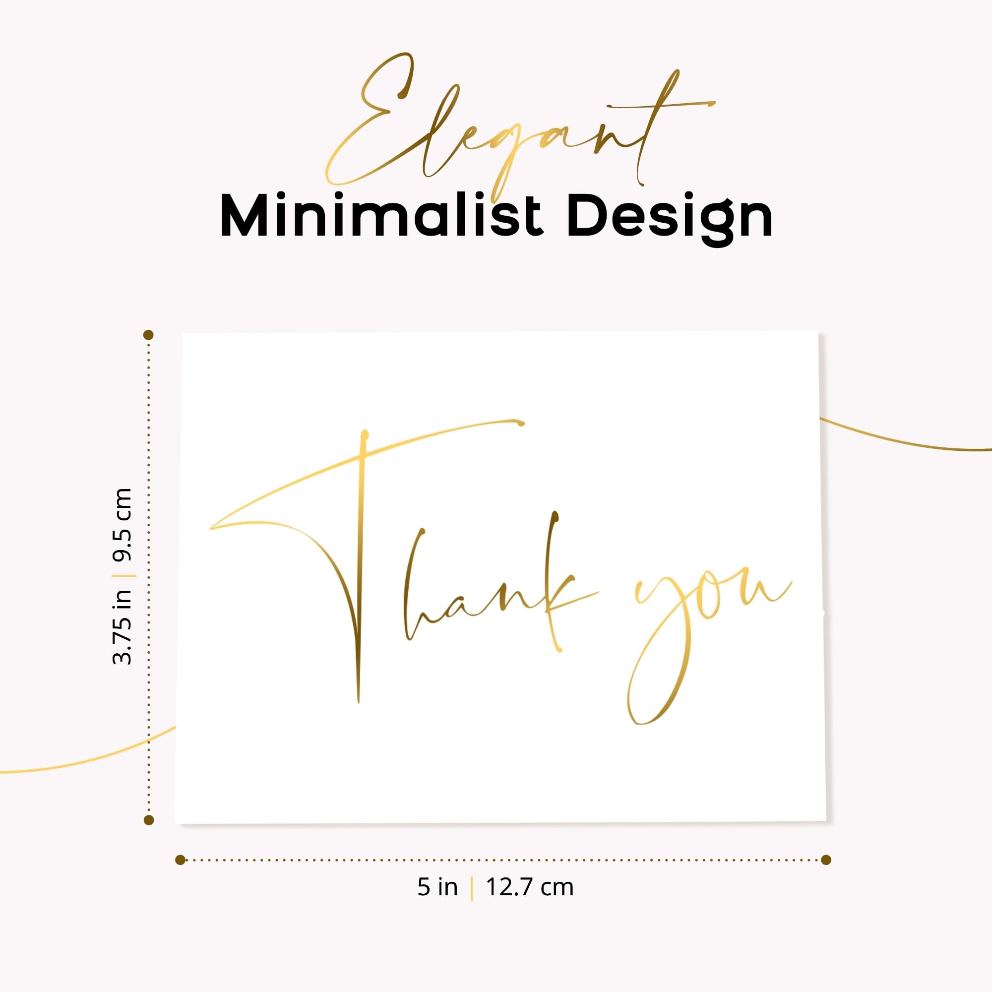 30 Pack Thank You Cards with Envelopes & Matching Stickers - Modern Blank Greeting Cards for Weddings, Baby Showers, Graduation, Bridal Showers & Small Business Appreciation - Premium White Stationery for Special Occasions & Heartfelt Messages
