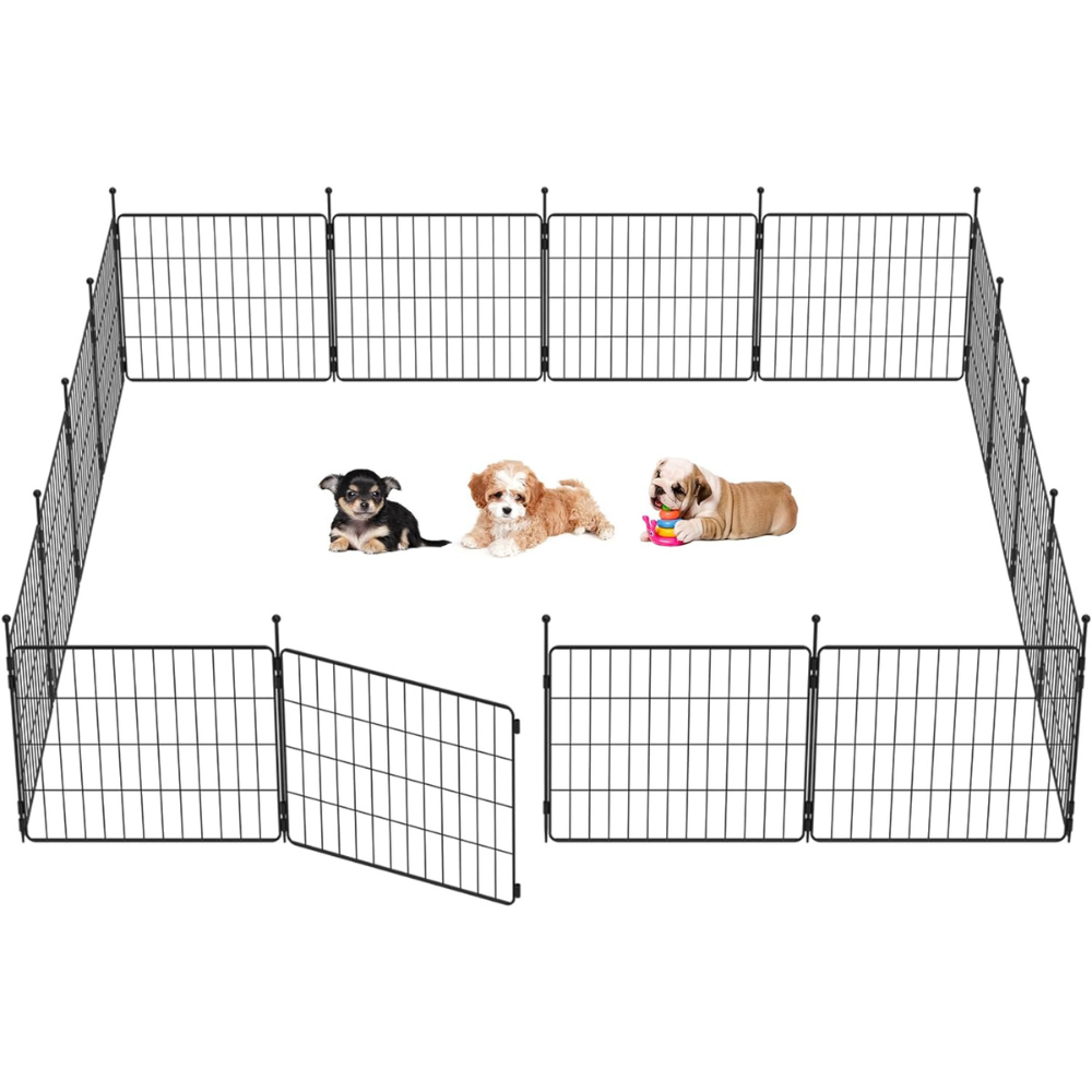 MiniPaws Portable Dog Playpen for Puppies & Small Dogs - Indoor & Outdoor Pet Playpen for Training, Playtime & Travel - Lightweight & Easy Setup