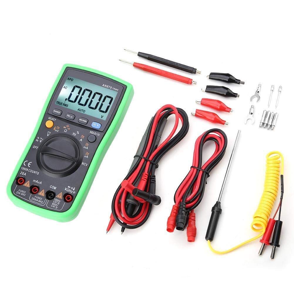 ANENG AN870 Digital Multimeter - True RMS 19999 Counts, Measures AC/DC Voltage, Current, Resistance, Capacitance, Frequency, Temperature with NCV & Transistor Test - Professional Electrical Testing Tool for Home, Automotive & Industrial Use