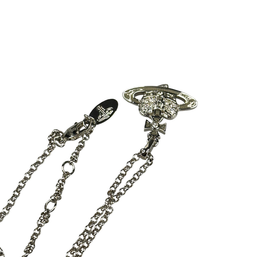 Vivienne Westwood Platinum Reverse Heart Necklace - Elegant Jewelry for Women, Perfect Gift for Valentine's Day, Anniversary & Special Occasions