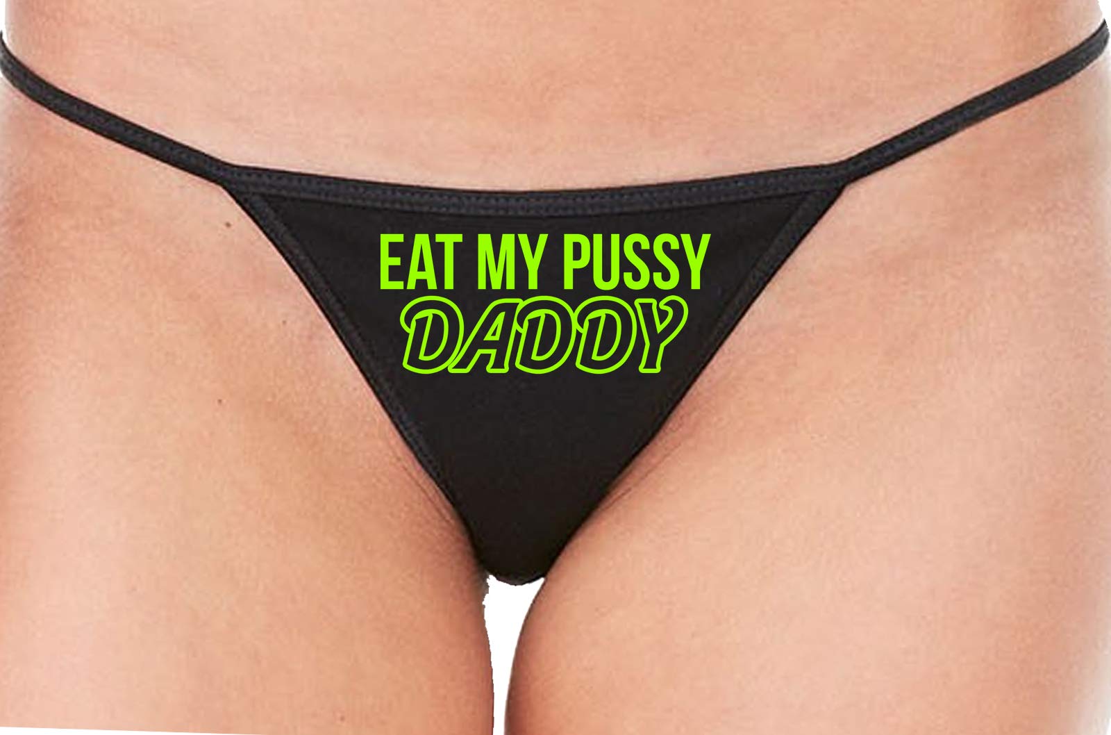 Sexy Black Lace Thong Panties for Women - Oral Sex Lingerie, Edgy String Underwear for Couples Play & Role-Playing