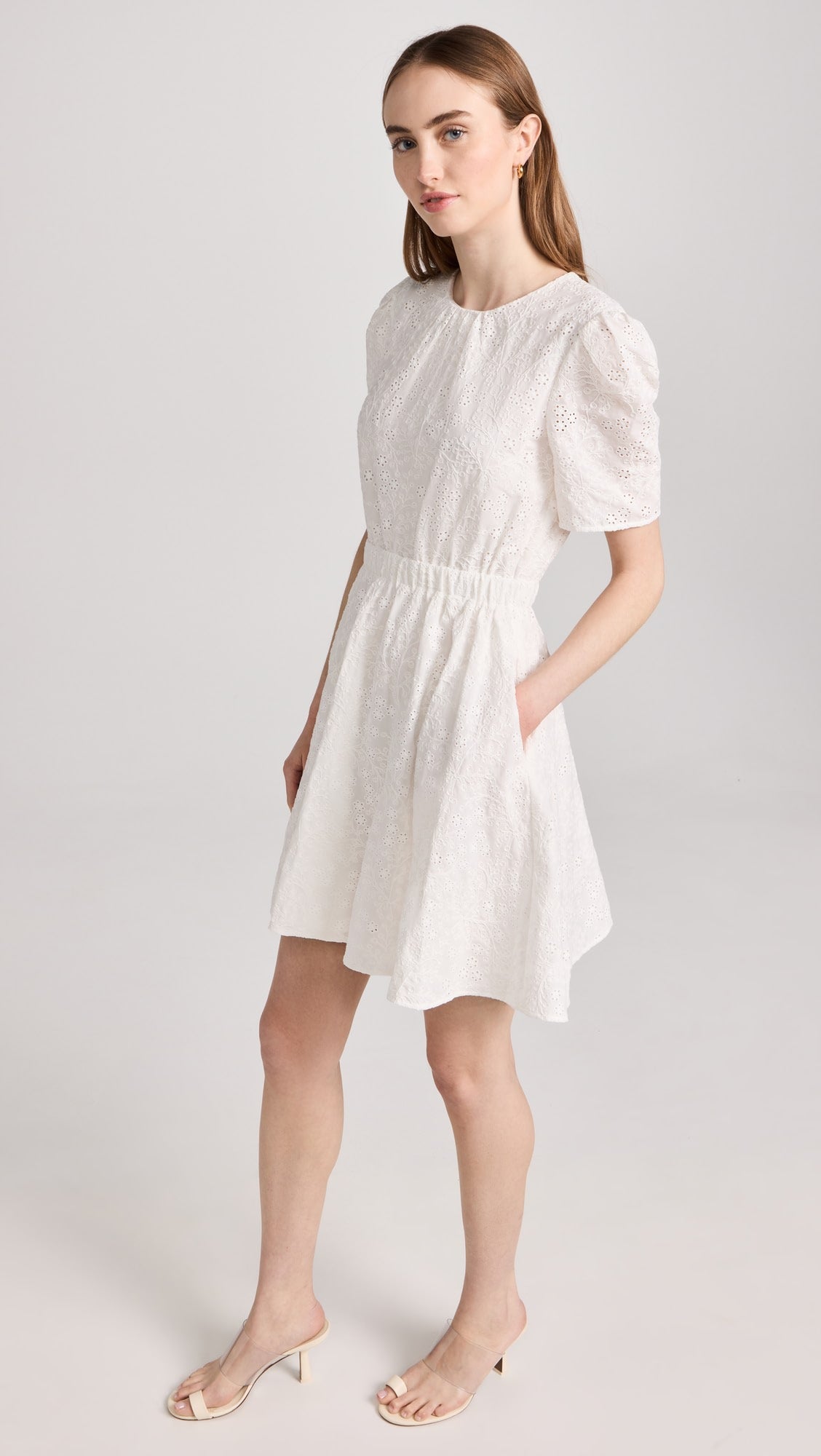 Jason Wu Women's Short Sleeve Eyelet Crew Neck Dress - Size 8 NWT - Perfect for Summer Parties, Weddings & Office Wear