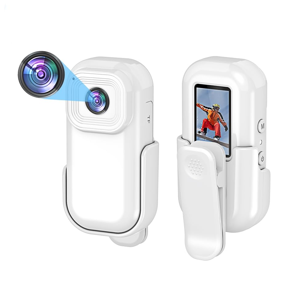 Louttary 1080P Mini WiFi Sports Camera with LCD Screen - Waterproof Action Cam for Outdoor Adventures, Cycling, Hiking & Vlogging (White) - 1 Set