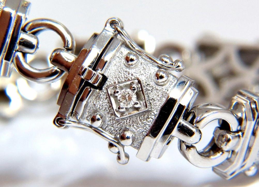 Deco Spanish Gothic Natural Diamond Tennis Bracelet .33 Carat 14kt White Gold - Elegant Jewelry for Weddings, Parties & Special Occasions
