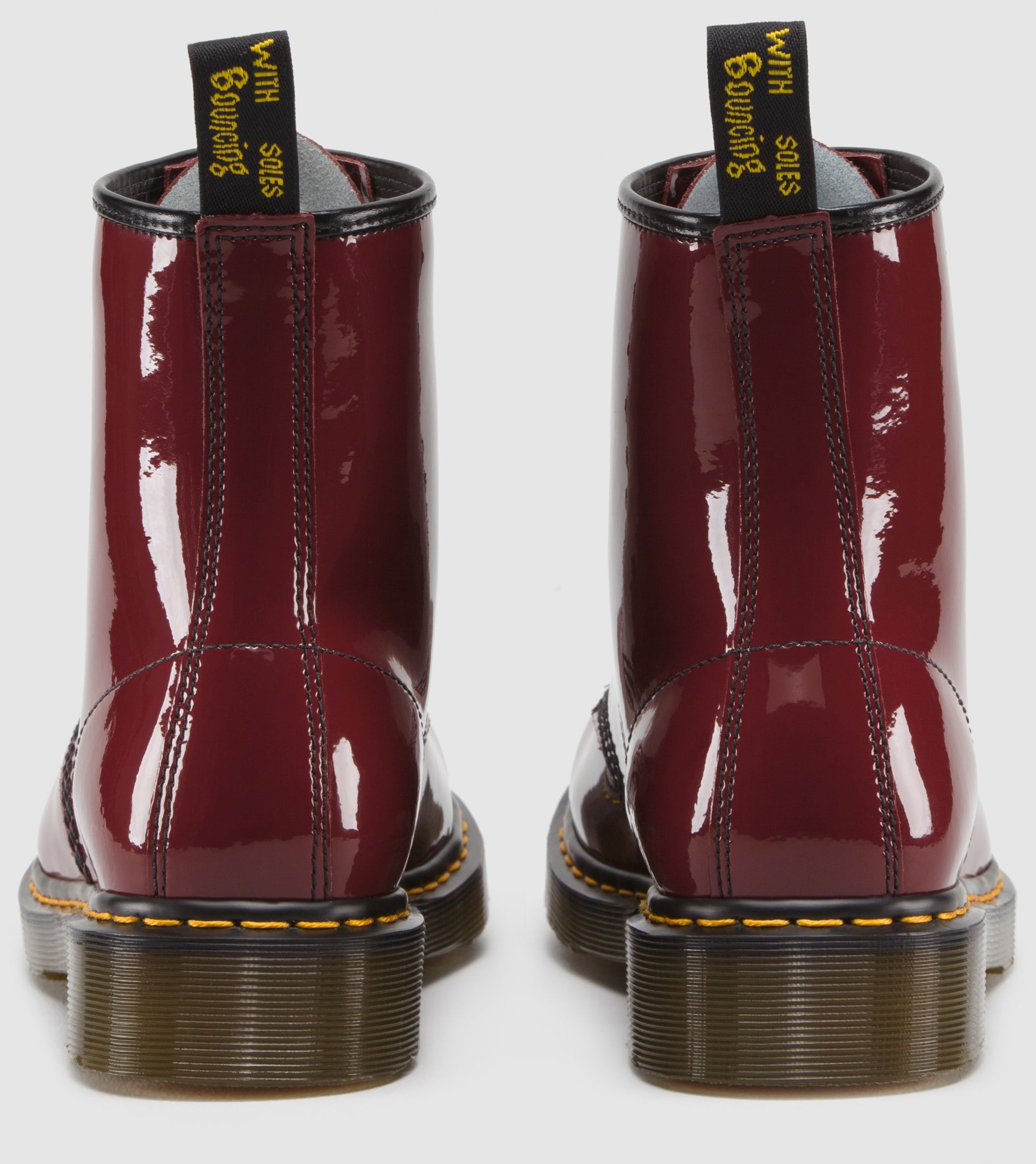 Dr. Martens 1460 Cherry Red Patent Leather Lace-Up Boots for Women - Classic 8-Eye Combat Boots with Air-Cushioned Sole | Perfect for Punk Fashion, Streetwear & Everyday Wear