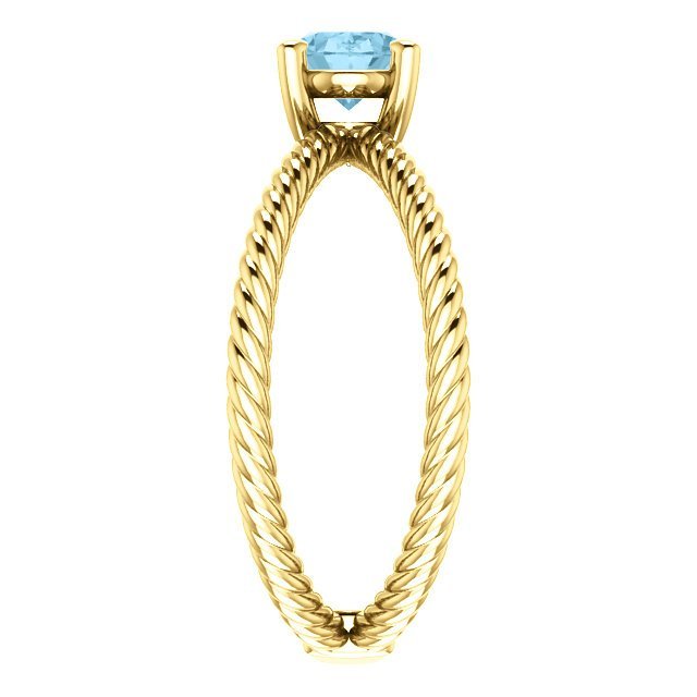 14K Gold 0.70 Carat Aquamarine Criss Cross Rope Ring - Elegant Jewelry for Women, Perfect for Weddings, Anniversaries & Special Occasions