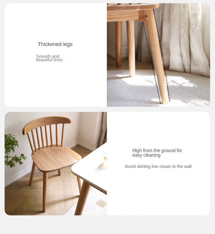 Solid Wood Windsor Chair Set of 4 - Oak, Cherry & Black Walnut - Perfect for Dining Room, Kitchen or Farmhouse Decor