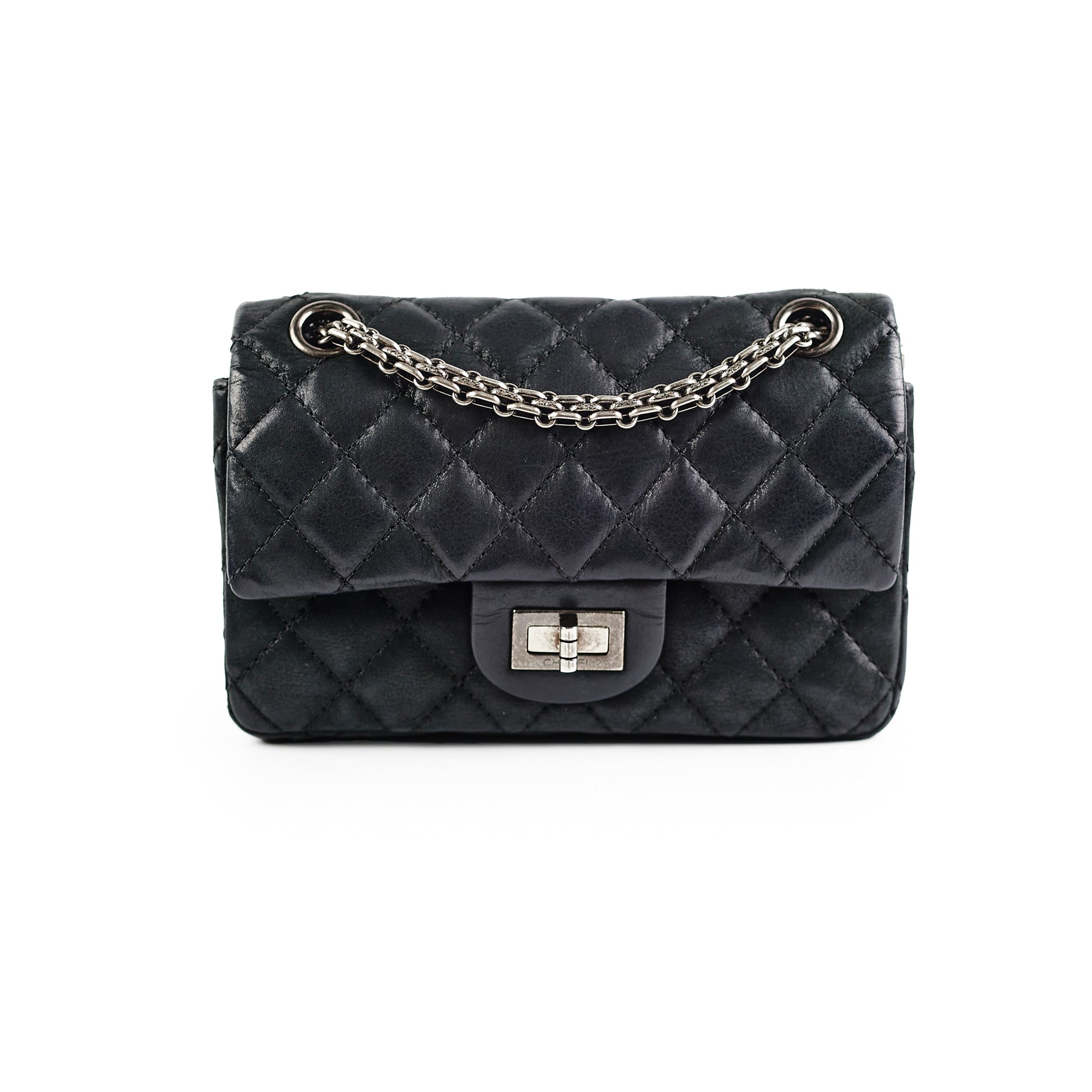 Chanel Mini Reissue 2.55 Black Leather Crossbody Bag - Luxury Designer Handbag for Women, Perfect for Evening Parties & Date Nights