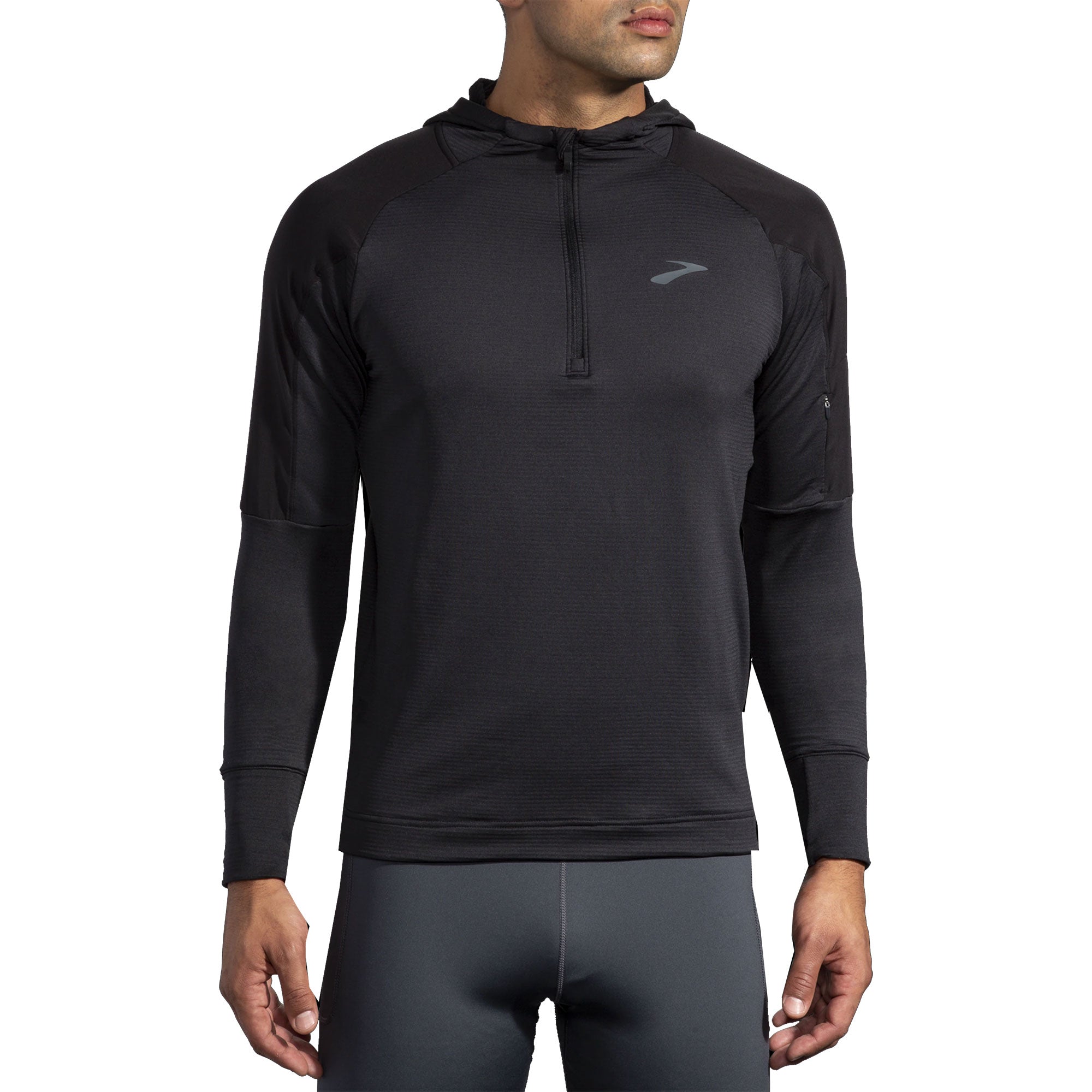 Brooks Notch Thermal Men's Running Hoodie - Lightweight Warm Fleece Jacket for Winter Jogging & Outdoor Activities