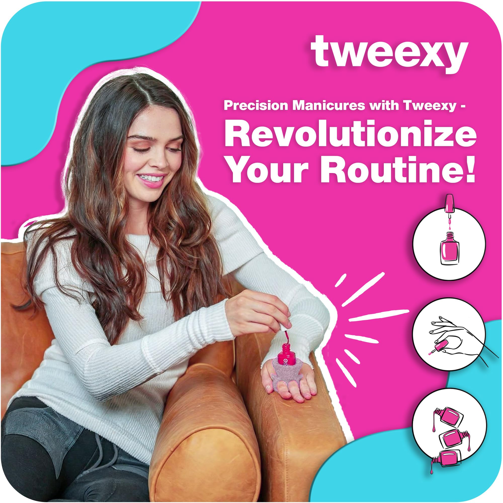 Tweexy Wearable Nail Polish Holder Ring - Hands-Free Nail Polish Bottle Grip for Easy Manicure & Pedicure | Nail Art Accessories for Home, Salon & Travel (Tiara Sparkle) | Perfect for DIY Nail Painting, Professional Nail Technicians & On-The-Go Touch Ups