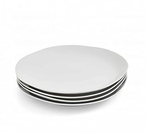 **Sophie Conran Arbor 11-Inch Dinner Plates Set of 4 – Stoneware Microwave & Dishwasher Safe – Organic Shape for Pasta, Appetizers & Main Courses – Dove Grey – Perfect for Casual Dining & Entertaining**