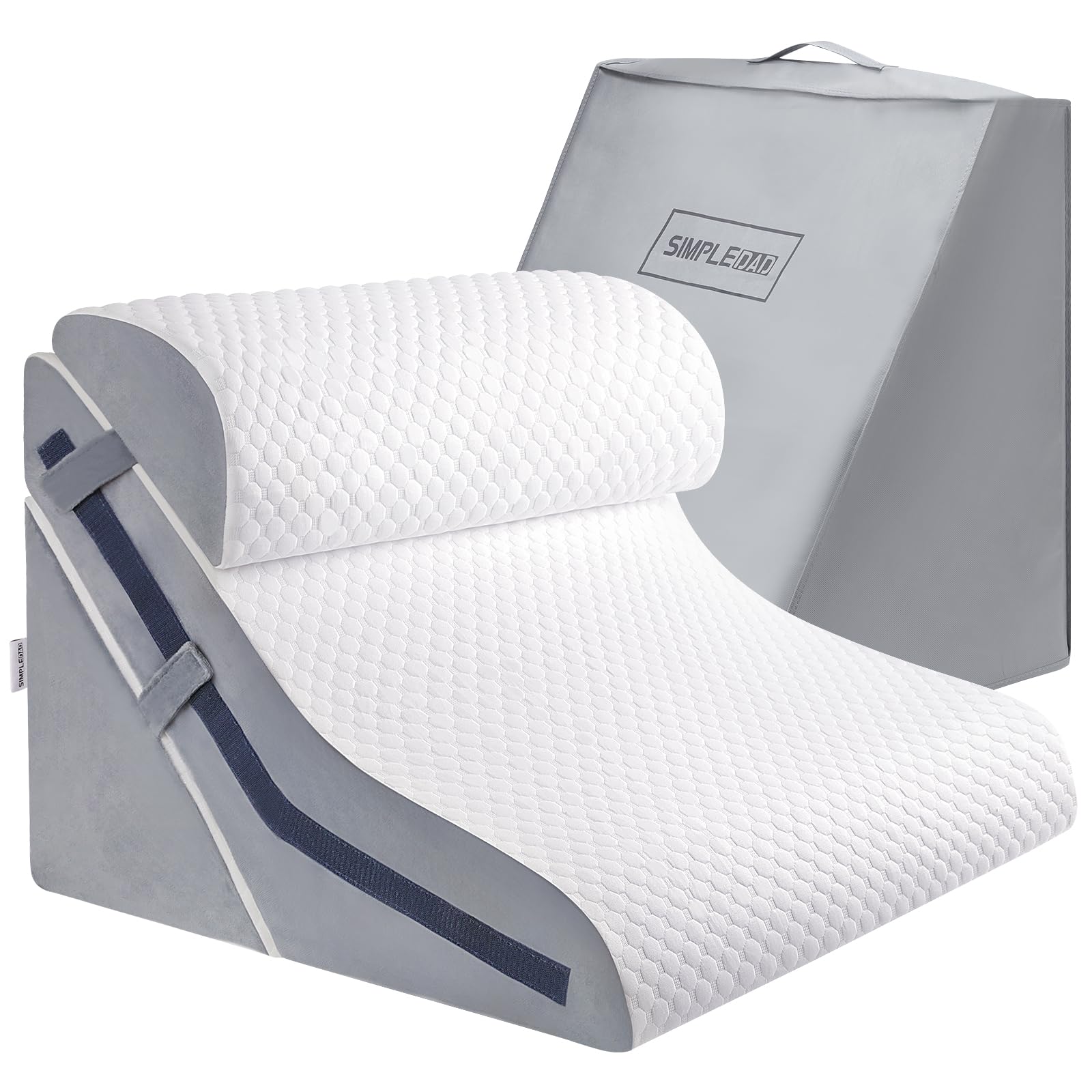 **Orthopedic Wedge Pillow Set for Sleeping & Post-Surgery Recovery - 3PCS Adjustable Memory Foam Bed Wedge (9/16/20 Inches) - Ideal for Acid Reflux, Snoring, Back Pain & Reading in Bed**
