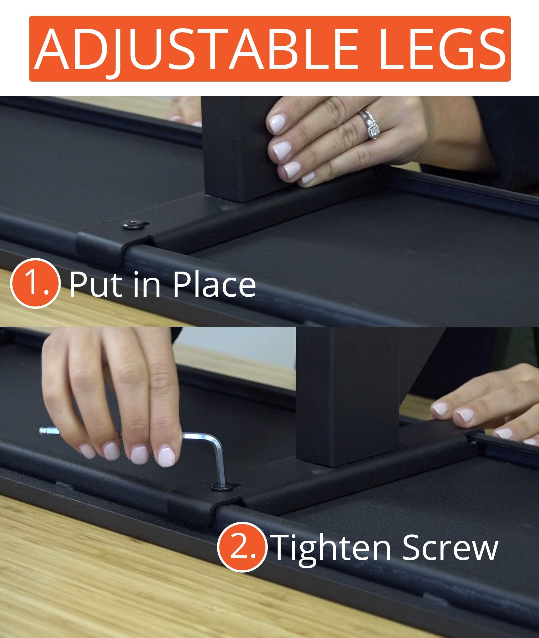 Adjustable Height Clamp-On Standing Desk Shelf - 48