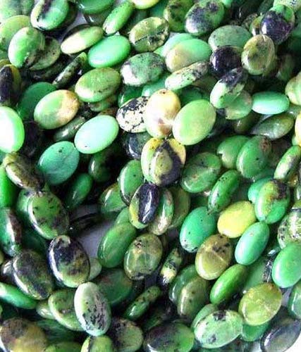 Shockingly Rare Chrysoprase Oval Bead Strand 108453 - Natural Gemstone Beads for Jewelry Making, DIY Bracelets, Necklaces & Craft Projects - Perfect for Bohemian, Handmade & Healing Crystal Jewelry Designs