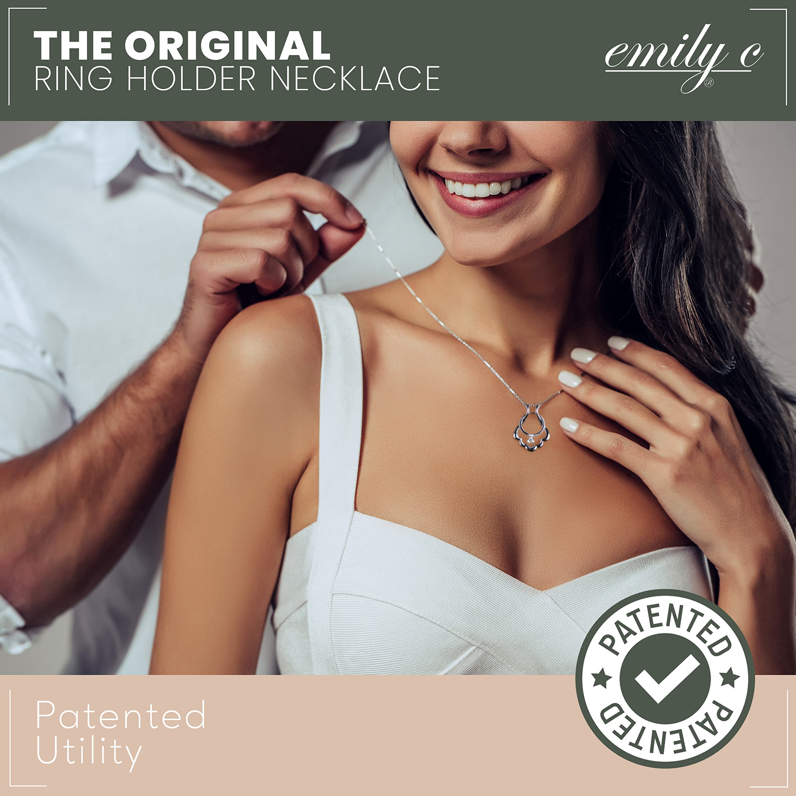 Sterling Silver Ring Holder Necklace for Women & Men - Elegant Wedding Ring Keeper Jewelry for Wife, Nurse, Doctor - Perfect for Work, Travel, and Special Occasions