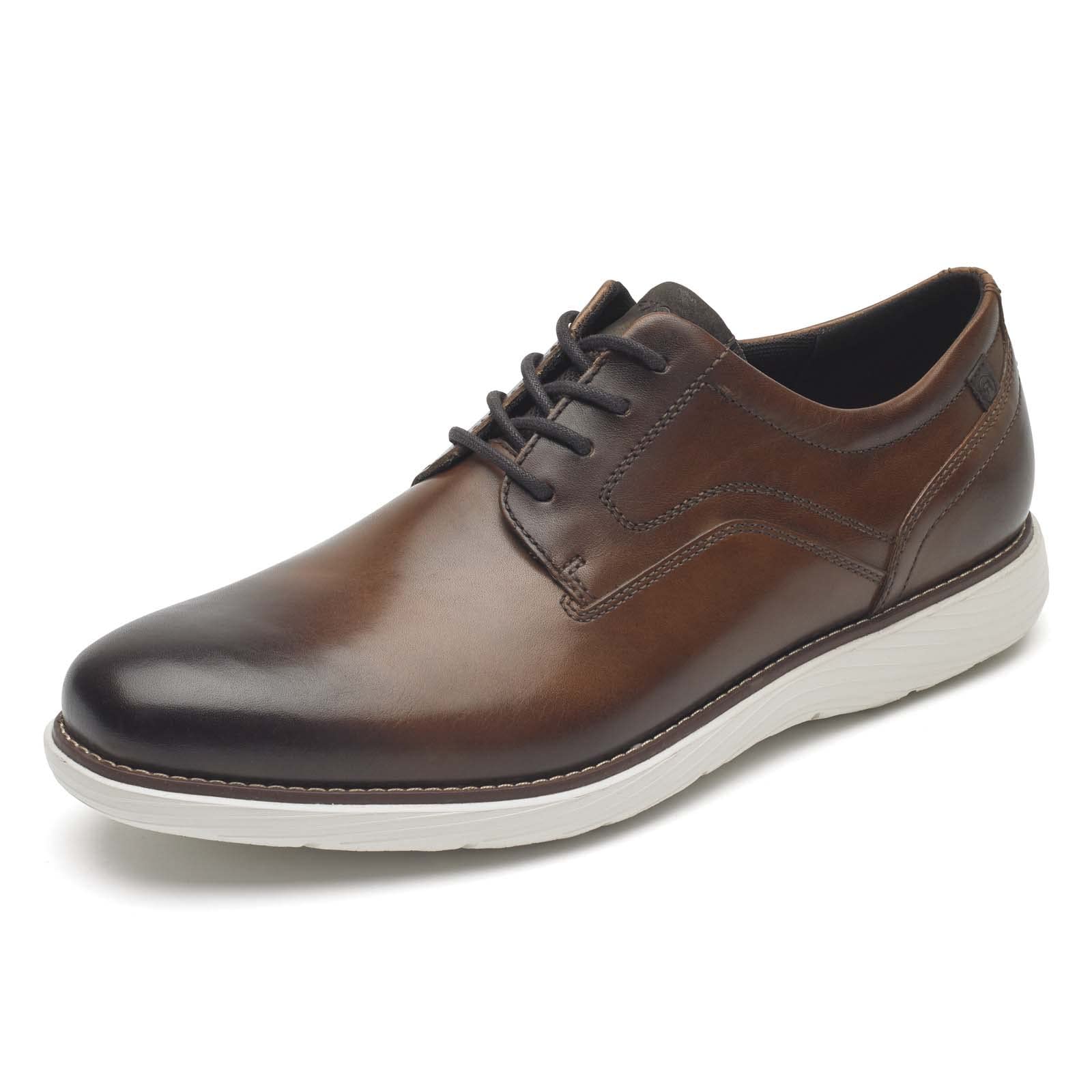 Rockport Men's Garett Plain Toe Oxford Dress Shoes - Comfortable Business Casual & Formal Leather Shoes for Work, Office & Wedding