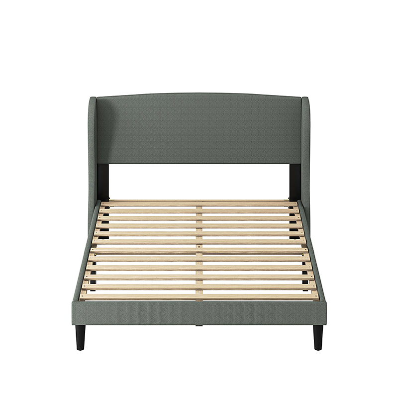 Baotist Upholstered Wingback Platform Bed Frame - Queen Size Modern Bedroom Furniture for Master Bedroom, Guest Room & Apartment