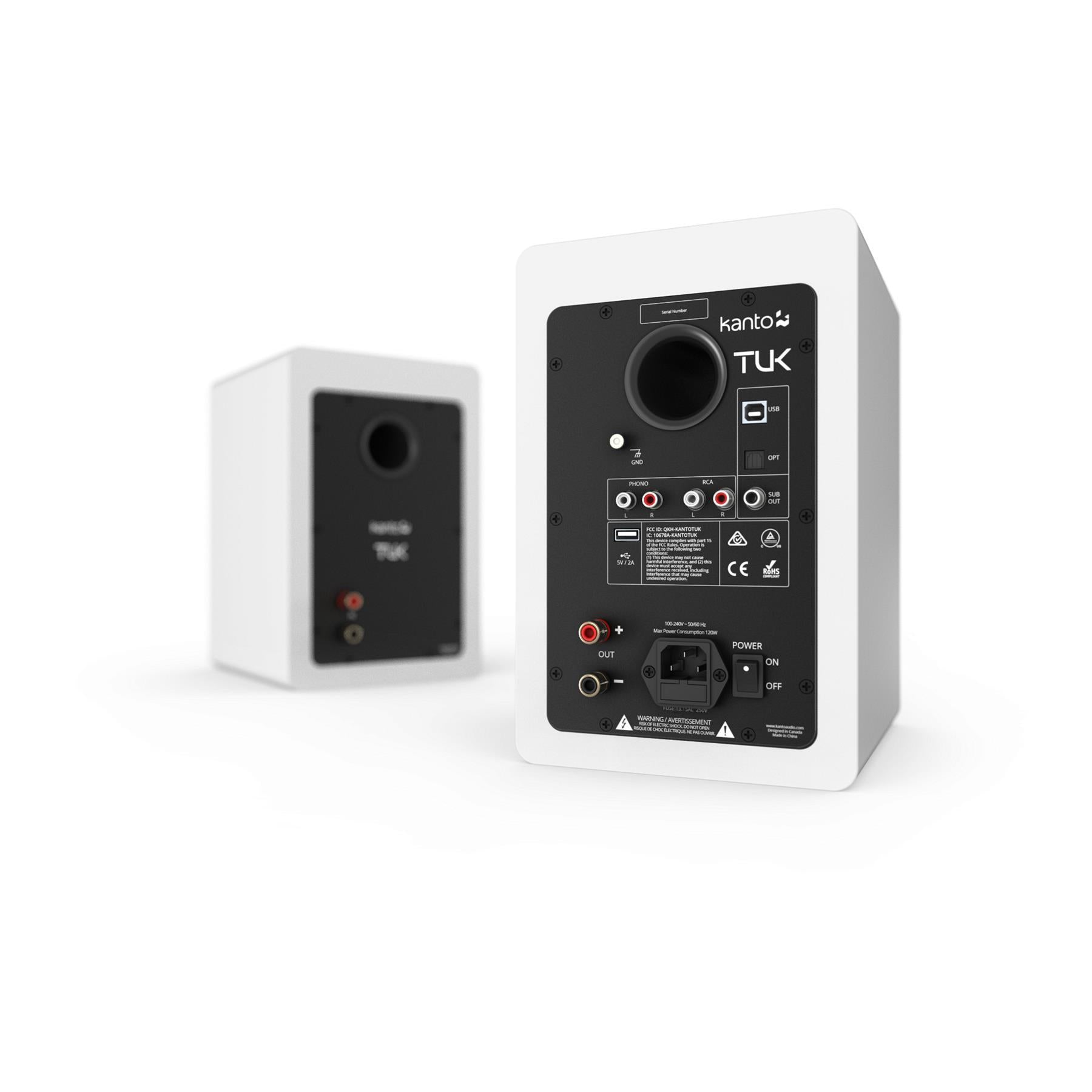 Premium Kanto TUK Powered Bookshelf Speakers - High-Fidelity USB DAC, Bluetooth 4.2, Phono Preamp & Headphone Output for Home Audio, Studio Monitoring & Gaming Setup