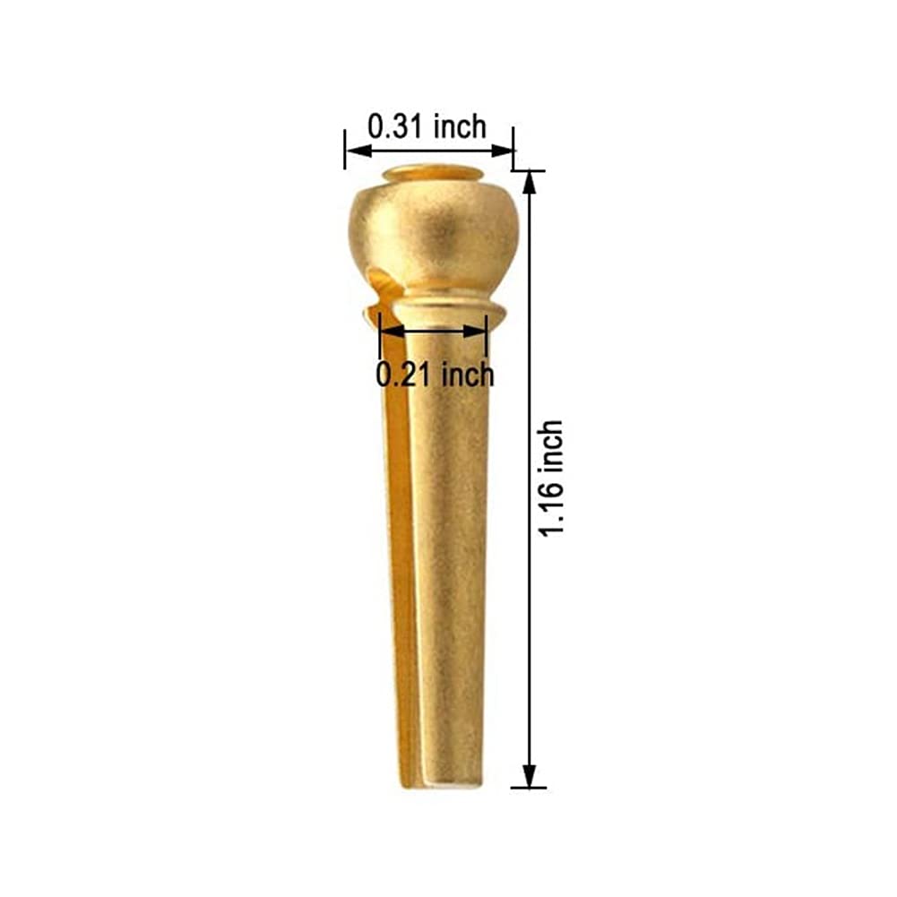 Alnicov 6-Piece Brass Guitar Bridge Pins & Endpin Set with Bridge Pin Puller - Includes 5 Guitar Picks for Acoustic 6-String Guitars - Perfect for Guitar Maintenance, Repair, and String Replacement