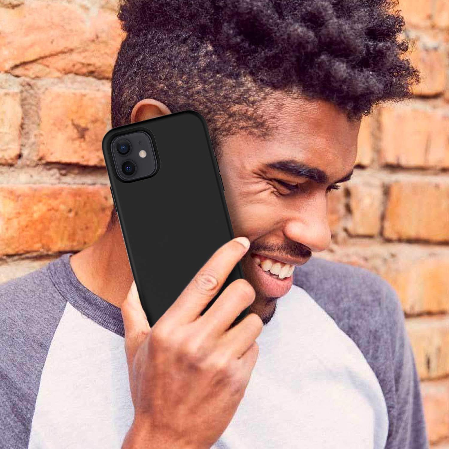ZUSLAB Liquid Silicone Case for iPhone 12 Mini (2020) - Shockproof Soft Full Protection Cover, Ultra Thin Nano Design - Black | Perfect for Everyday Use, Travel & Outdoor Activities
