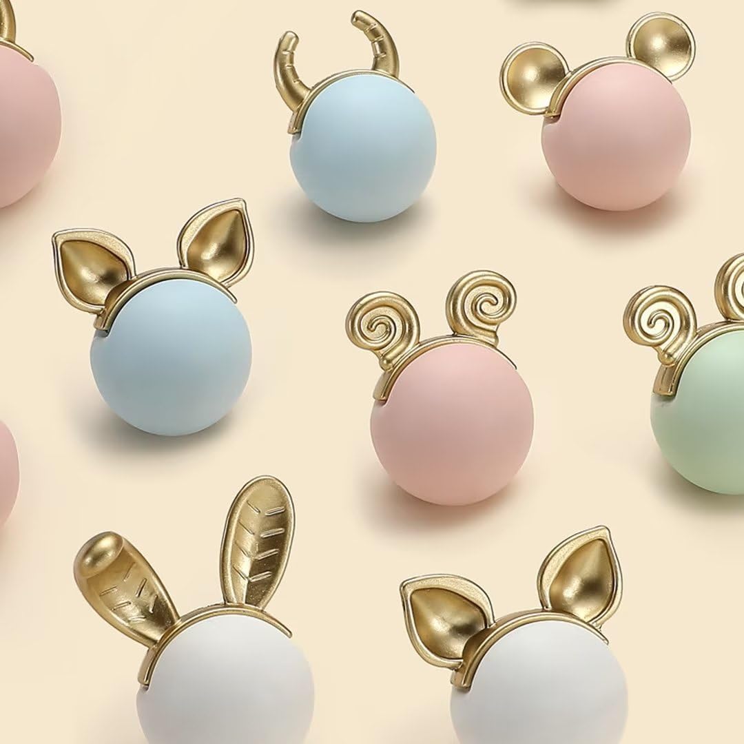 8 Pack Ceramic Drawer Knobs - Single Hole Cabinet Handles for Dresser, Closet & Kids Furniture - Cute Animal Shaped Pulls for Children's Room & Nursery Decor (White) - Perfect for DIY Home Improvement & Furniture Upgrades