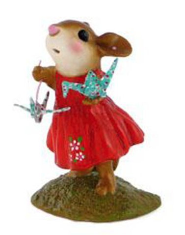 Wee Forest Folk Mouse A Wish For Happiness - Handcrafted Collectible Figurine for Home Decor, Gift Giving & Holiday Display