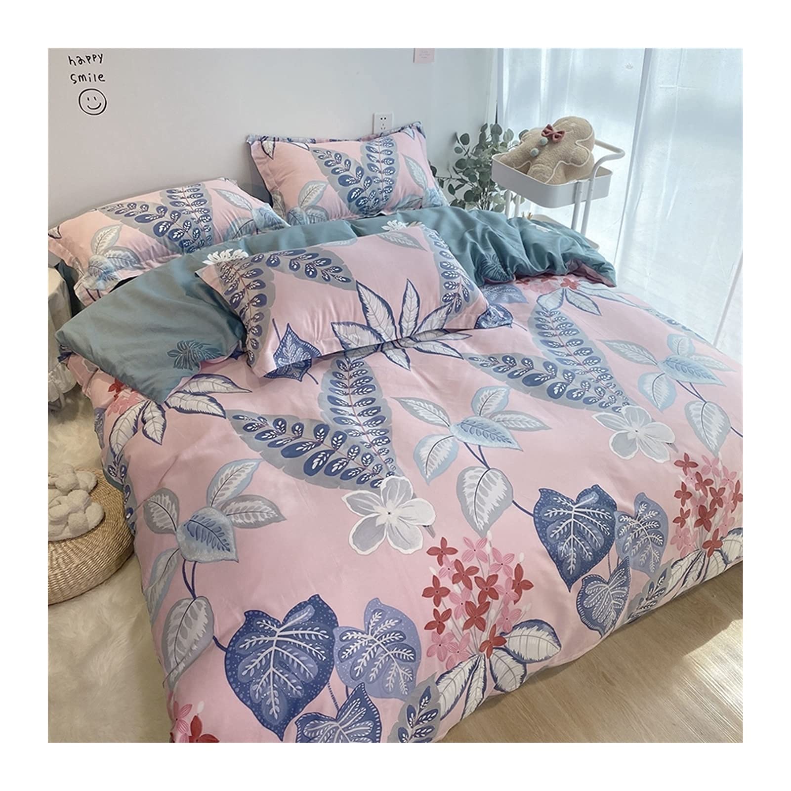 Luxury Super Soft 4-Piece Bed Sheet Set - Twin, Full, Queen & King Size Duvet Cover with Fitted Sheets - Printed Summer Aesthetic Comforter & Quilt Cover Set - Premium Bedding Collection for Cozy Sleep & Stylish Bedroom Decor