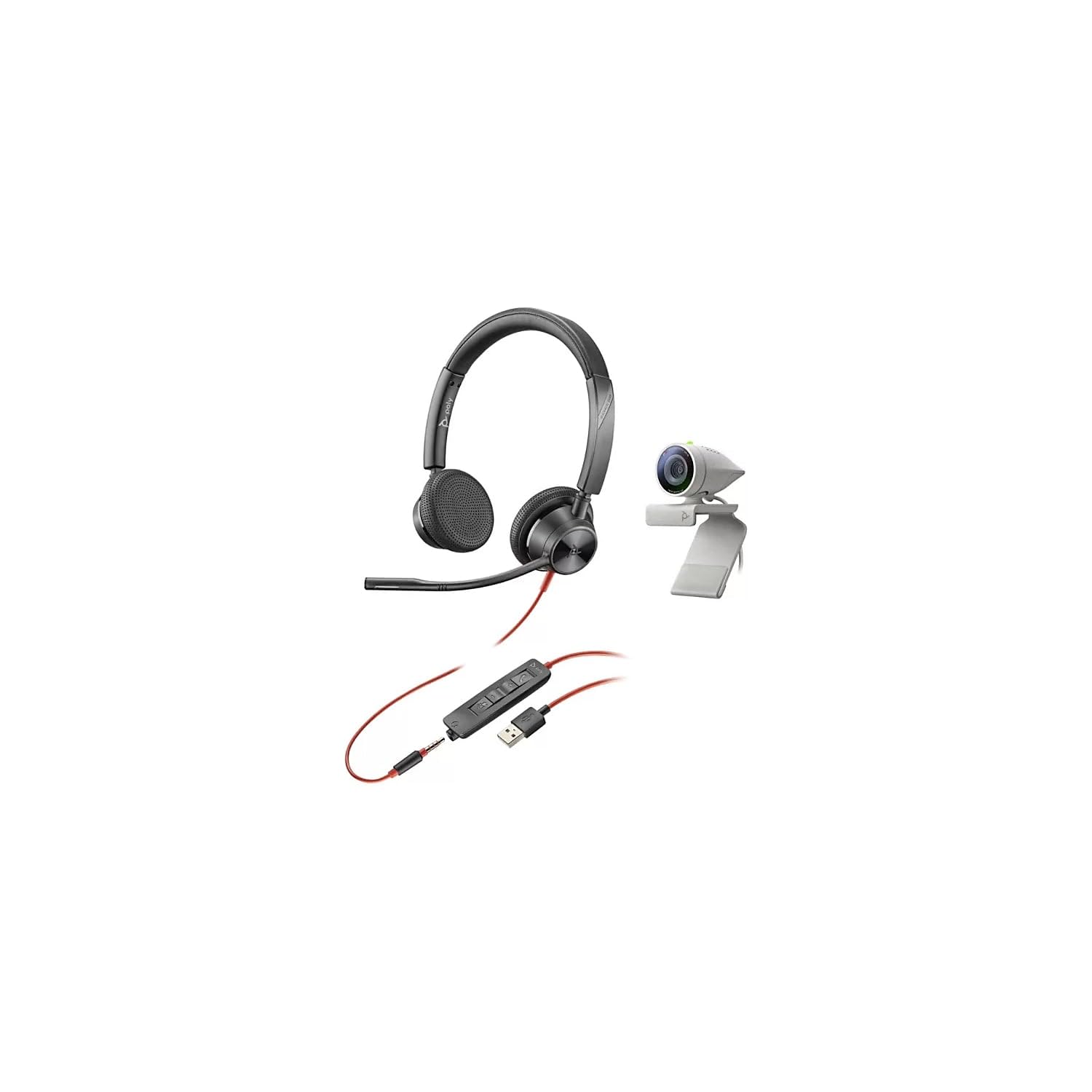 Plantronics Poly Studio P5 Kit with Blackwire 3325 - 1080p HD Video Conferencing Camera & USB-A Headset - Professional Wired Webcam & Stereo Audio Headset for Remote Work, Online Meetings & Video Calls