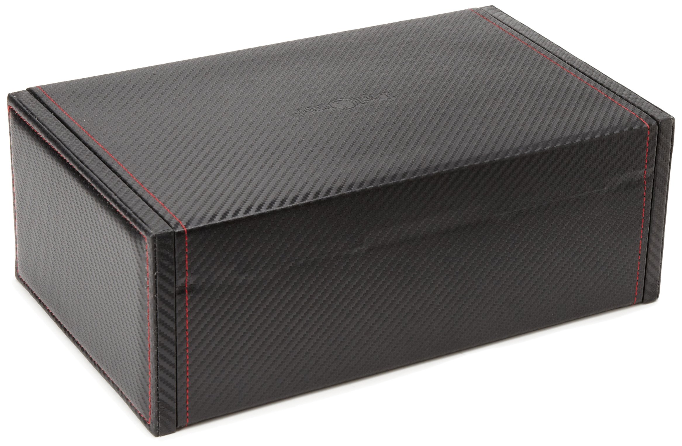 Premium Diplomat 31-444 Carbon Fiber Watch Case - Black Suede Interior with 2 Storage Compartments | Luxury Watch Organizer for Travel, Display & Collection Protection