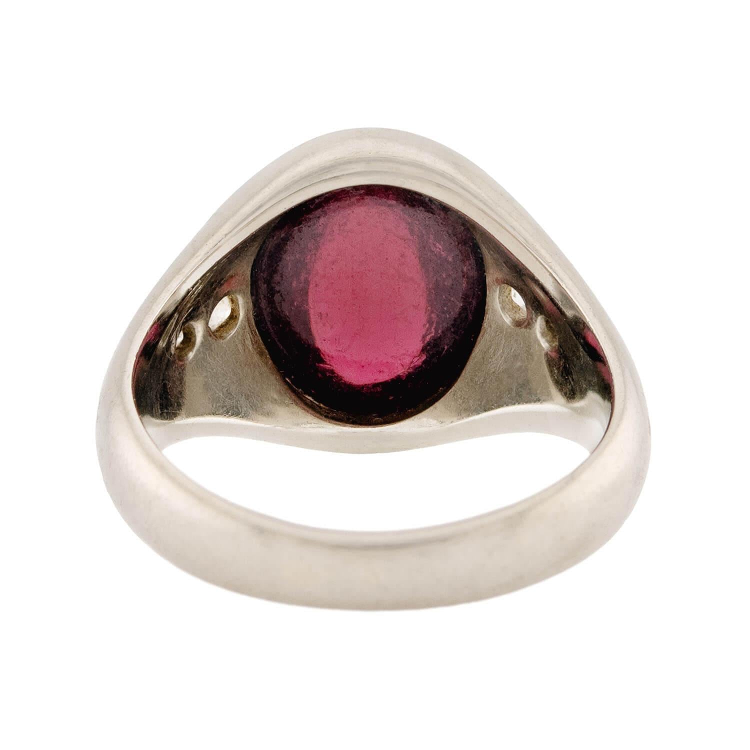 18k Gold Edwardian Garnet & Diamond Vintage Ring for Women - Elegant Antique Jewelry Gift for Engagement, Anniversary & Special Occasions