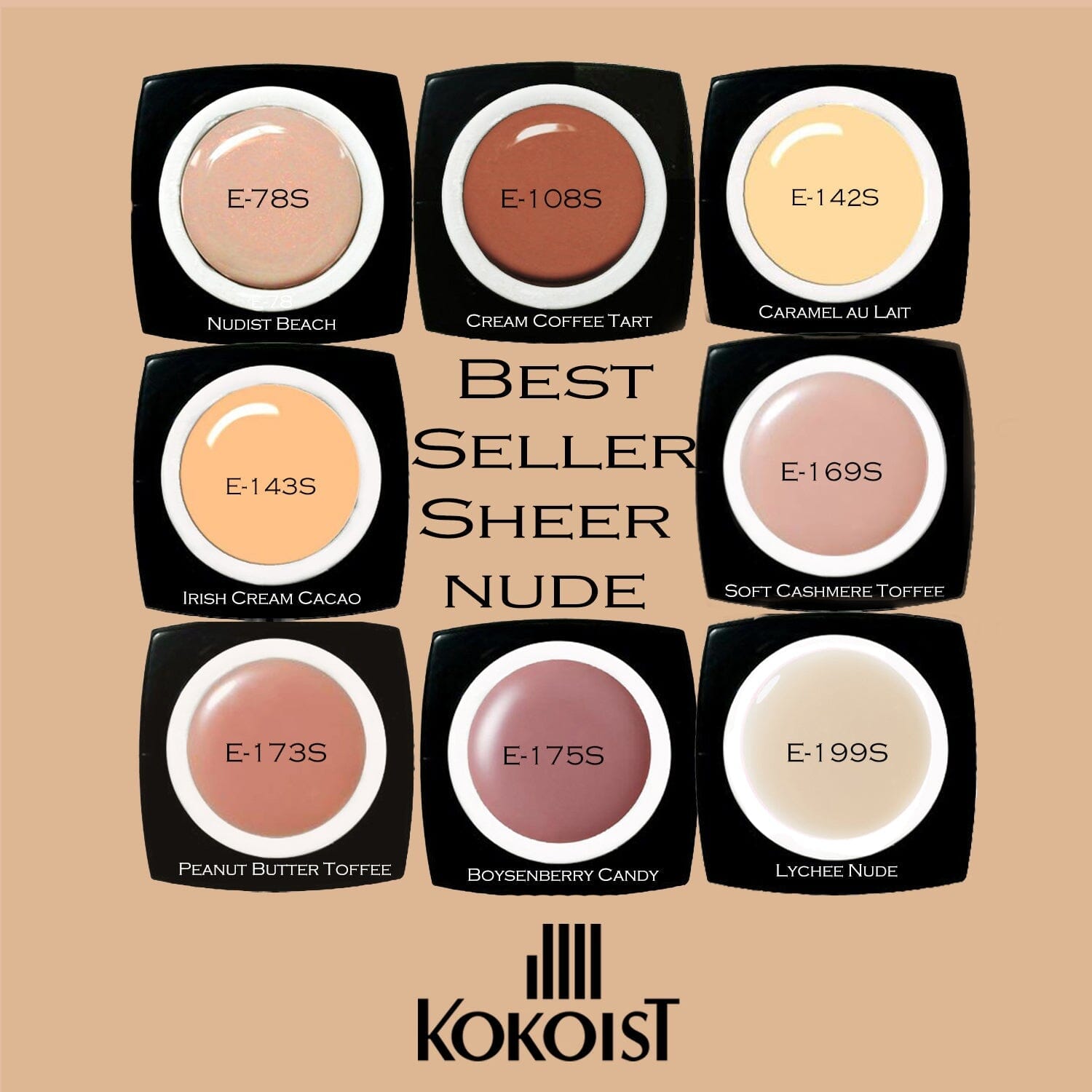 Kokoist E 143S Irish Cream Cacao Nail Gel Polish - Long Lasting Vegan Gel Nail Polish for Manicure & Pedicure - Perfect for Salon, Home Use & Special Occasions
