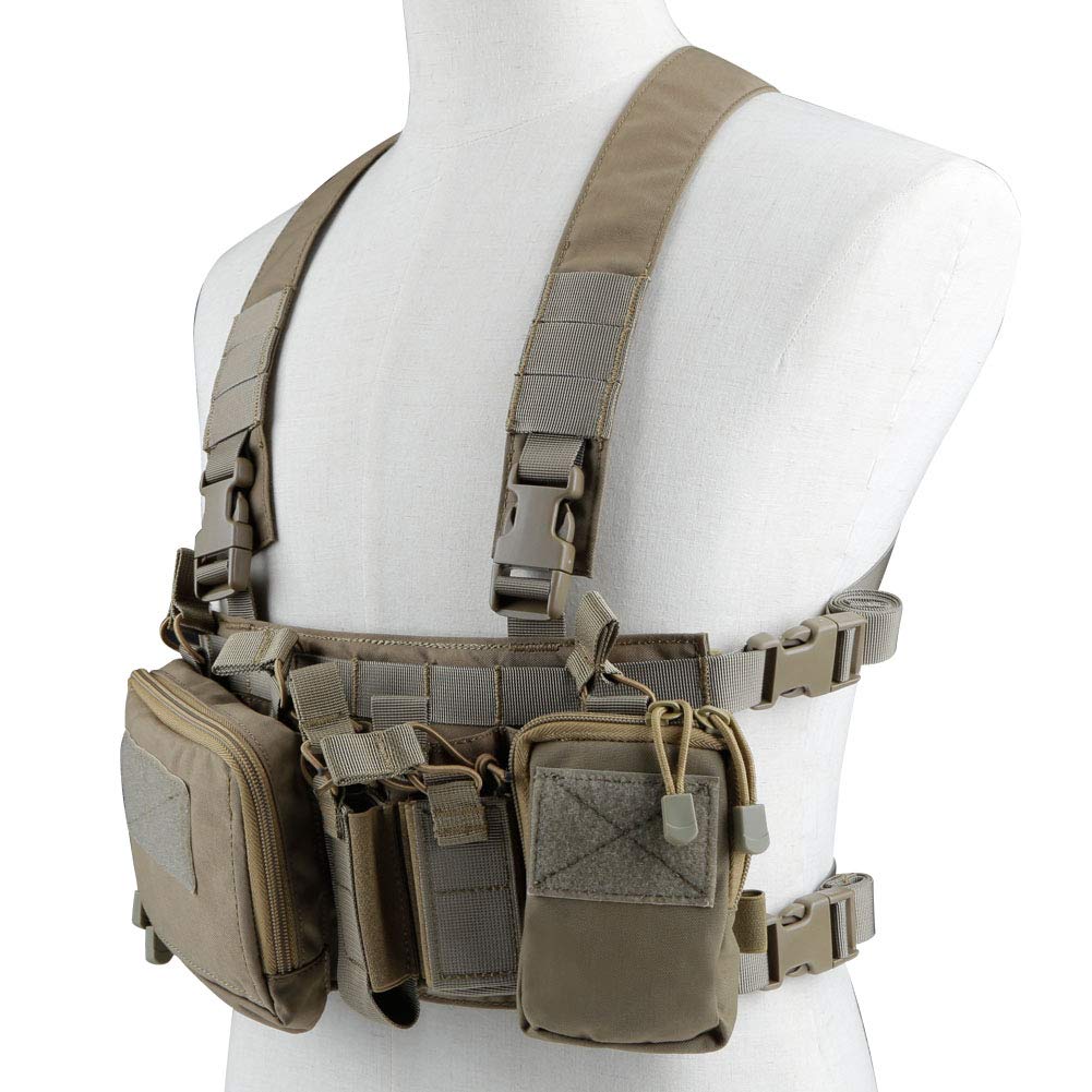 Huenco 500D Molle Multicam Tactical Assault Chest Rig Vest with Multi-Pockets - Military, Airsoft, Hunting & Outdoor Gear for Tactical Enthusiasts