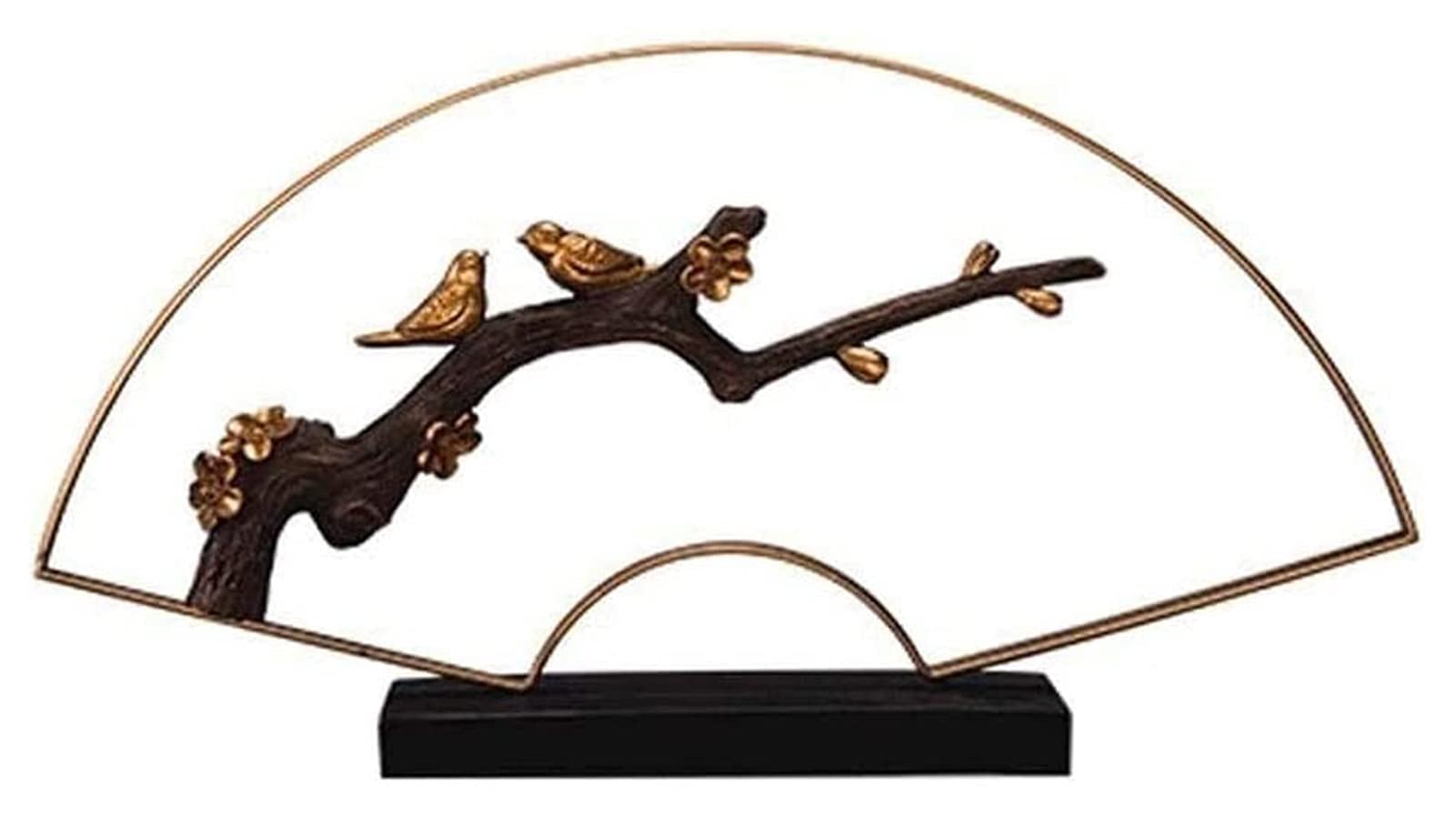Handiya Resin Sculpture - Abstract Fan-Shaped Art Statue for Home & Office Desk Decor | Unique Gift Idea for Art Lovers & Collectors | Perfect for Living Room, Bookshelf, or Workspace Display