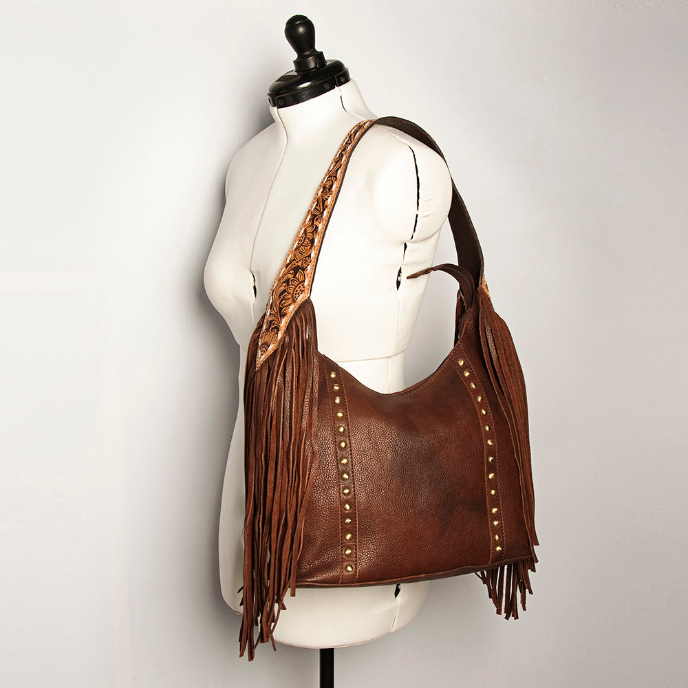 American Darling ADBGA217 Genuine Leather Hobo Handbag for Women - Western Style Crossbody Purse for Casual Outings, Travel & Everyday Use