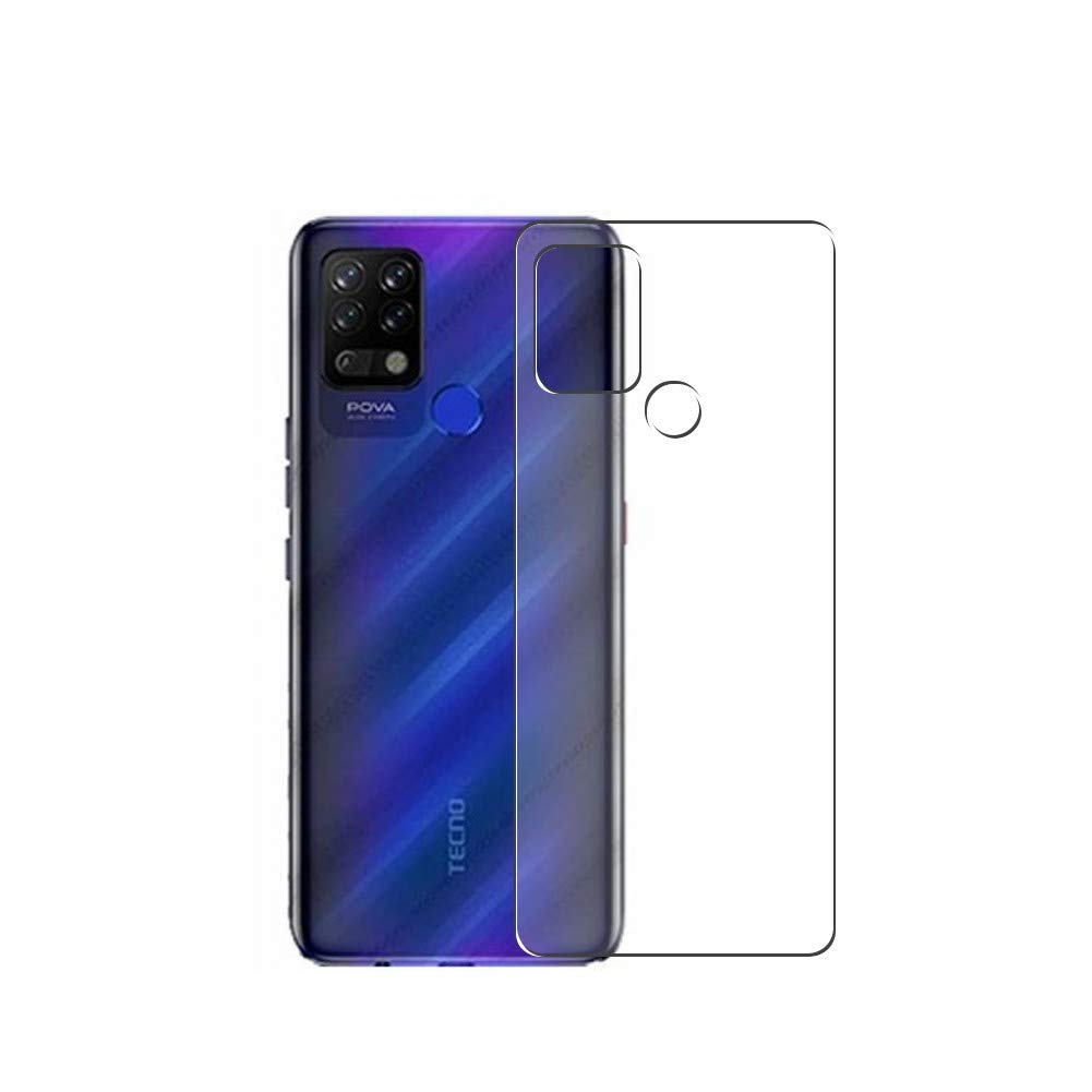 2 Pack TPU Back Screen Protector Film for TECNO POVA - Flexible Soft Film Guard Cover (Not Tempered Glass) - Transparent Protective Film for Daily Use & Scratch Prevention