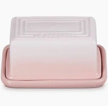 Le Creuset 1 Pound Butter Dish with Lid - Shell Pink | Premium Stoneware Butter Keeper for Kitchen Counter & Dining Table | Perfect for Storing & Serving Butter at Home or Restaurant