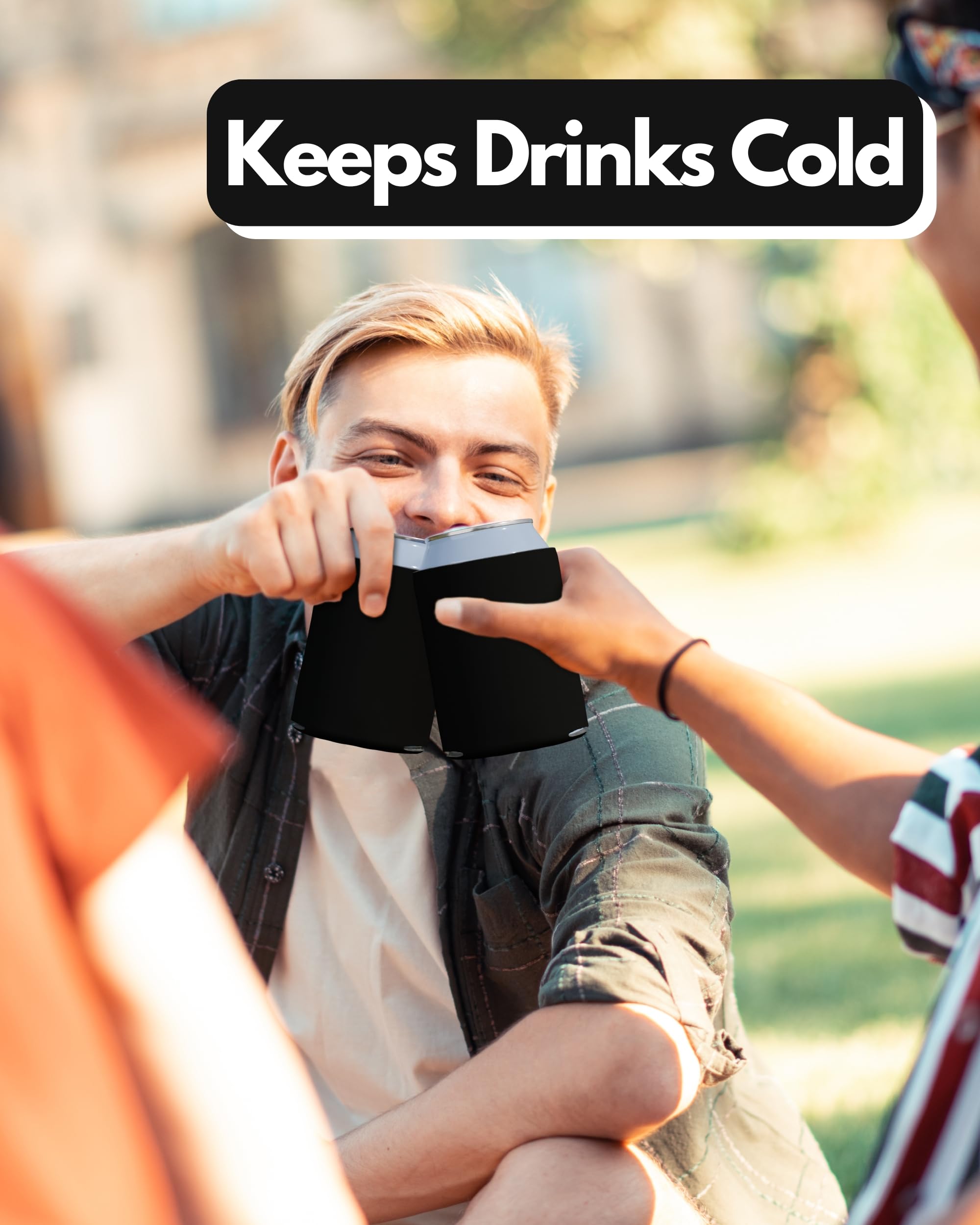 200 Pack Black Blank Can Cooler Sleeves - Customizable Sublimation Insulated Foam for Beer & Soda - Collapsible Drink Holder for 12oz & 16oz Cans - Perfect for Parties, BBQs, Tailgating & Outdoor Events
