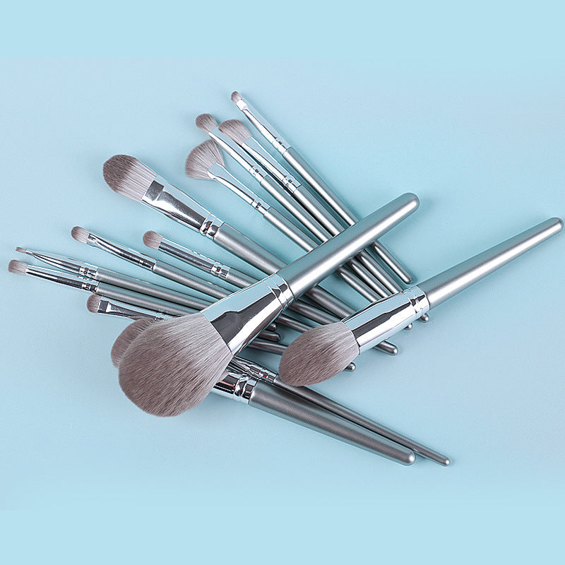 14 Piece Wooden Handle Makeup Brush Set - Professional Cosmetic Brushes for Foundation, Blending, Eyeshadow & Contouring - Perfect for Makeup Artists & Beauty Enthusiasts