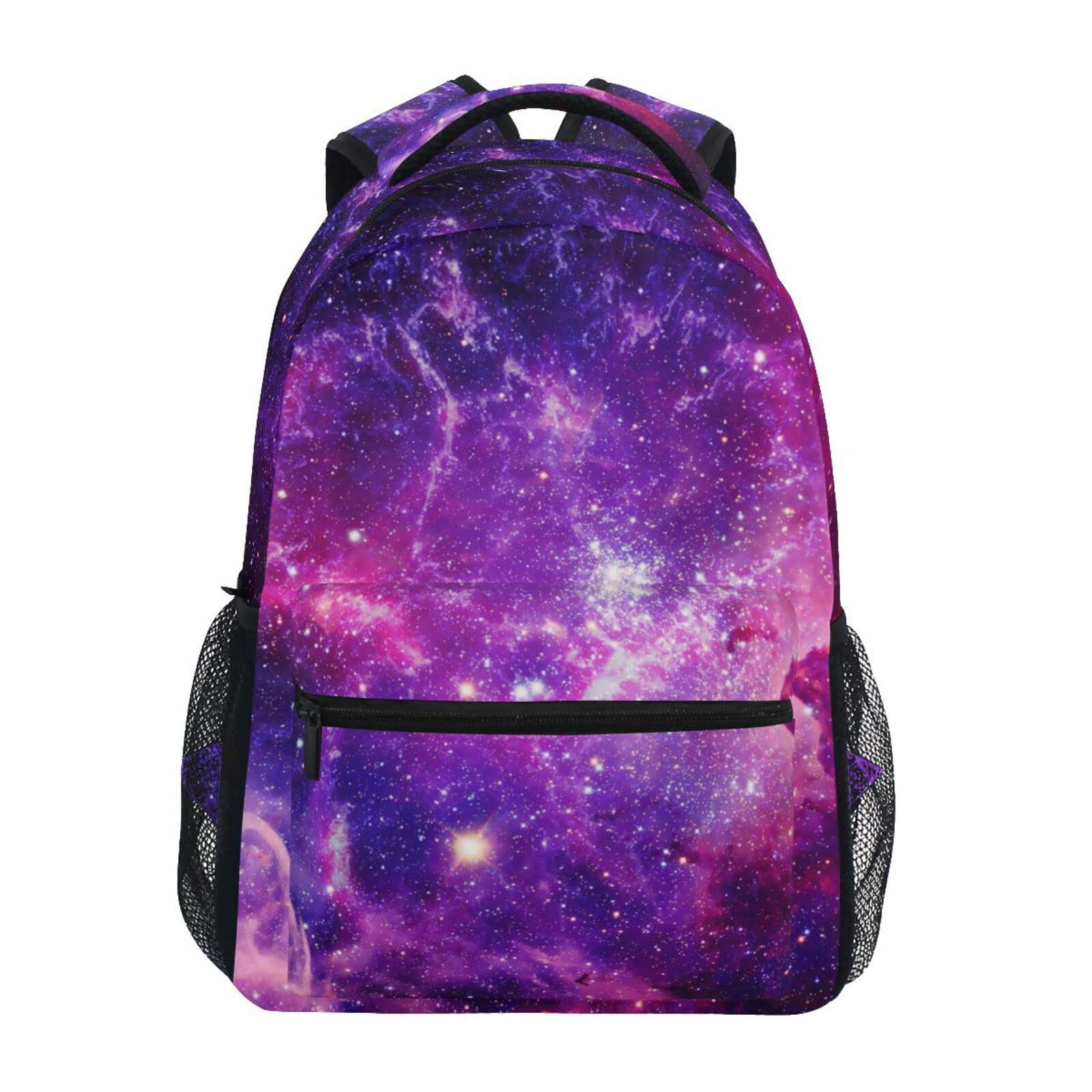 JIPONI Purple Galaxy Star Backpack for Teens & Students - Durable School Bookbag with Laptop Compartment, Travel Daypack for College, Work & Outdoor Adventures
