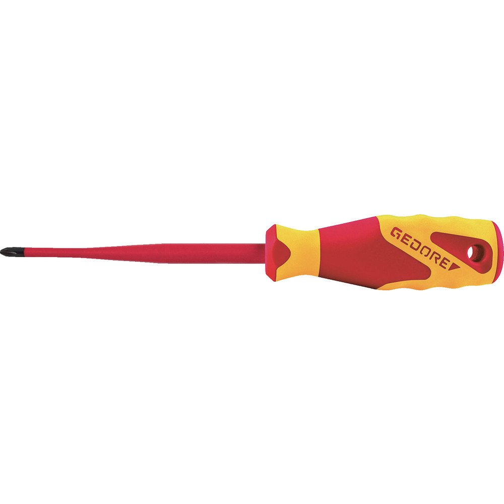 GEDORE VDE 2162 PH 2 Slim Insulated Screwdriver - VDE Certified, 1000V Safety, Precision PH2 Tip - Ideal for Electricians, DIY & Home Electrical Repairs