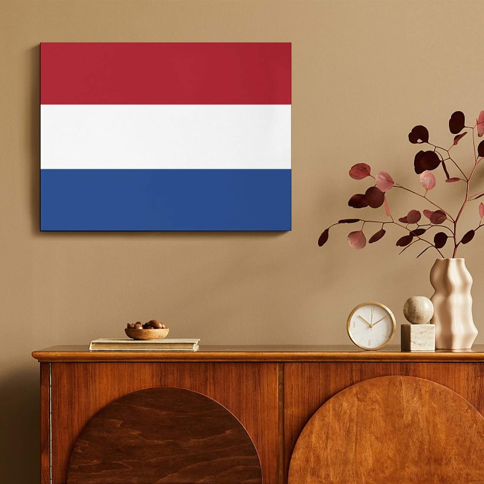 Netherlands Flag Canvas Wall Art - Custom Dutch Print Hanging Picture for Bathroom, Living Room, Office & Restaurant Decor | Perfect for Home, Cafe & Workspace Wall Decoration