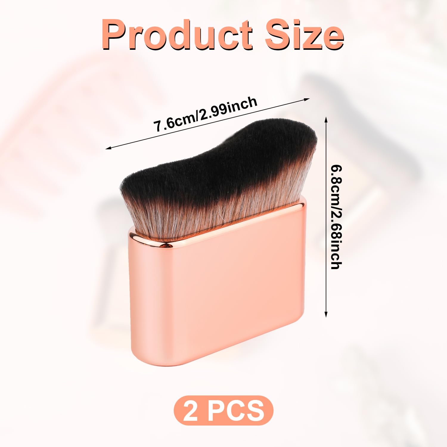 2pcs Self Tanning Brush - Soft Bristles for Legs, Arms & Body (Rose Gold) - Perfect for Sunless Tanning & Makeup