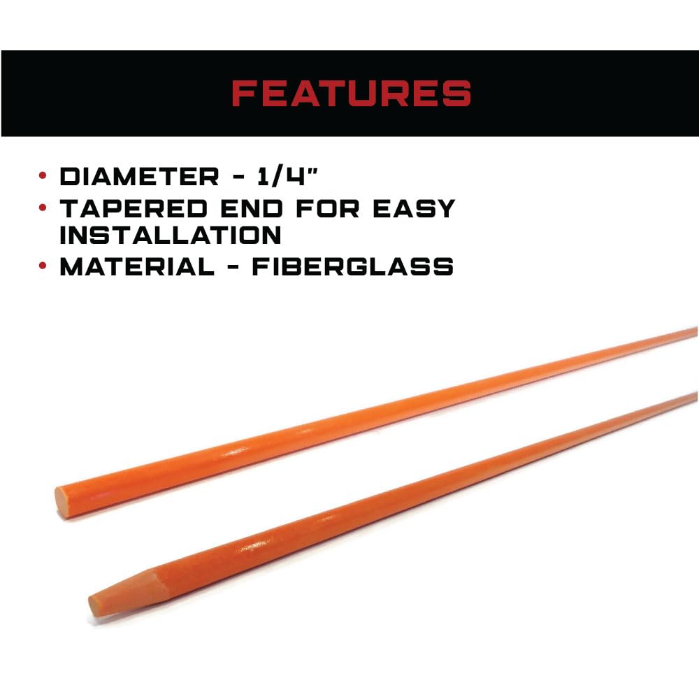 500 Pack 1/4 Inch Orange Non-Reflective Driveway Markers - Heavy Duty Snow Stakes for Driveways, Parking Lots & Walkways - Ideal for Winter Snow Plowing, Property Boundary Marking & Road Safety