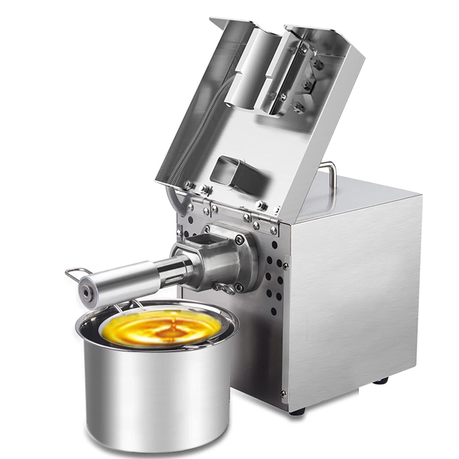 Automatic Oil Press Machine with Thermostat Control - Stainless Steel Cold/Hot Oil Expeller for Nuts, Walnuts, Almonds, Linseed & Rapeseed - Perfect for Home Use, DIY Oil Extraction & Healthy Cooking